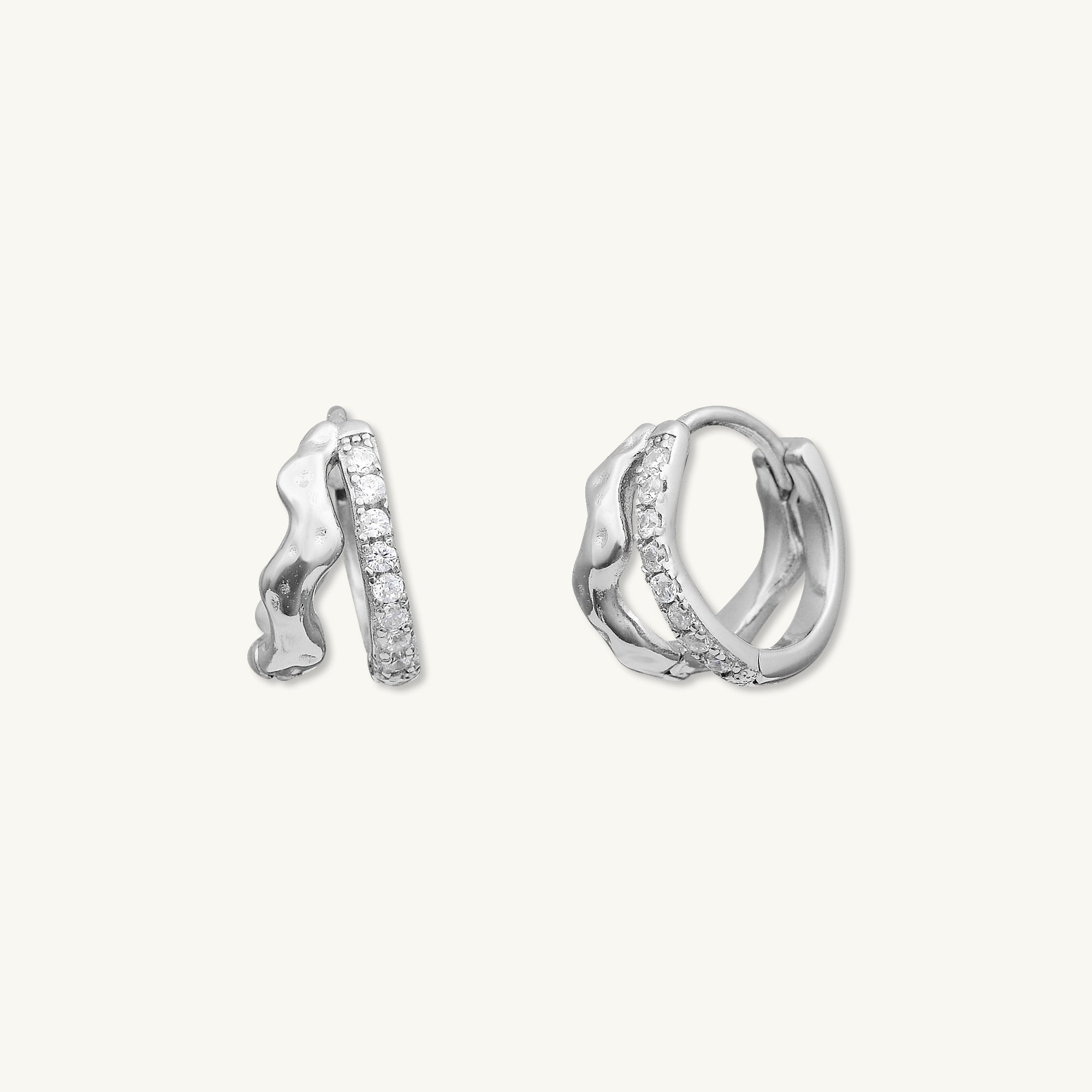 Double Molten Sapphire Huggie Earrings - Camile & Stone