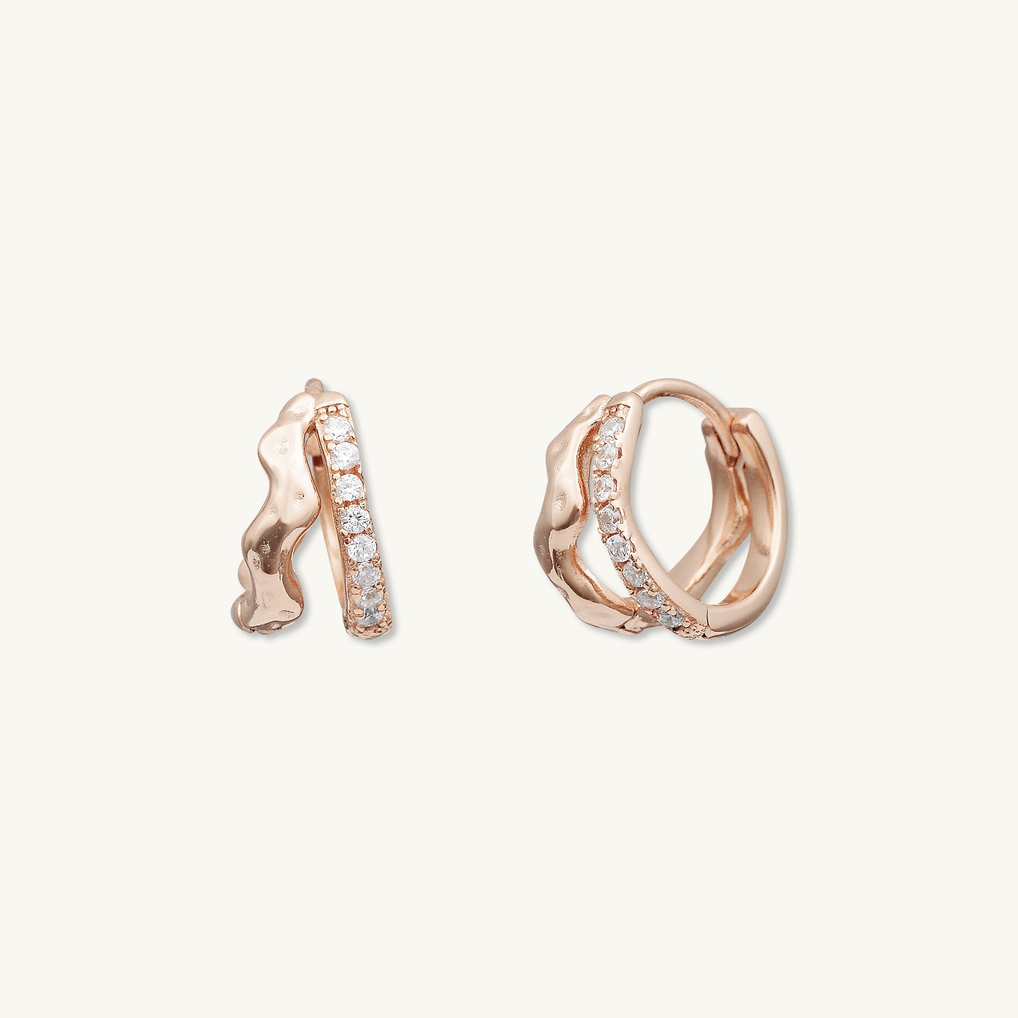 Double Molten Sapphire Huggie Earrings - Camile & Stone