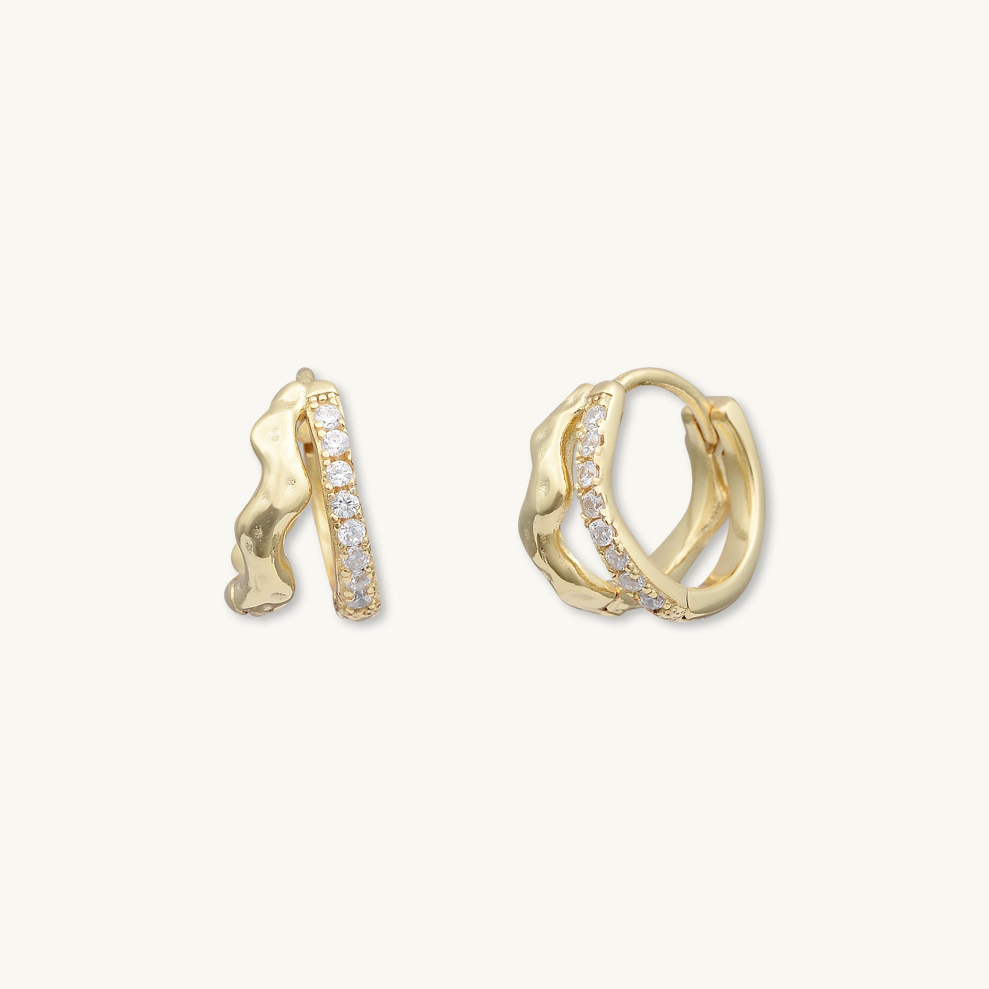 Double Molten Sapphire Huggie Earrings - Camile & Stone