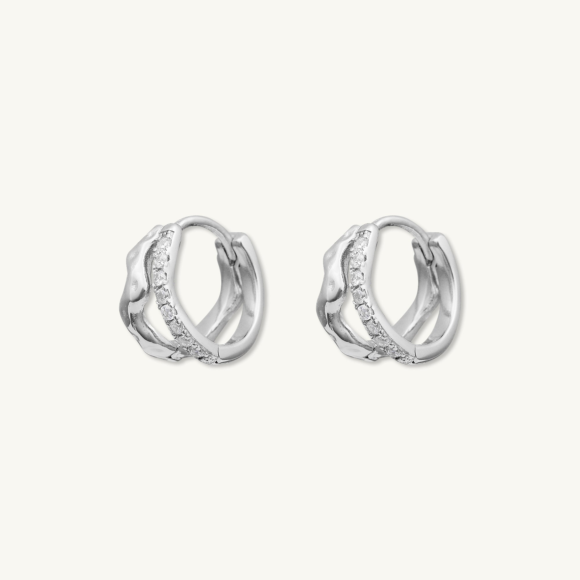 Double Molten Sapphire Huggie Earrings - Camile & Stone