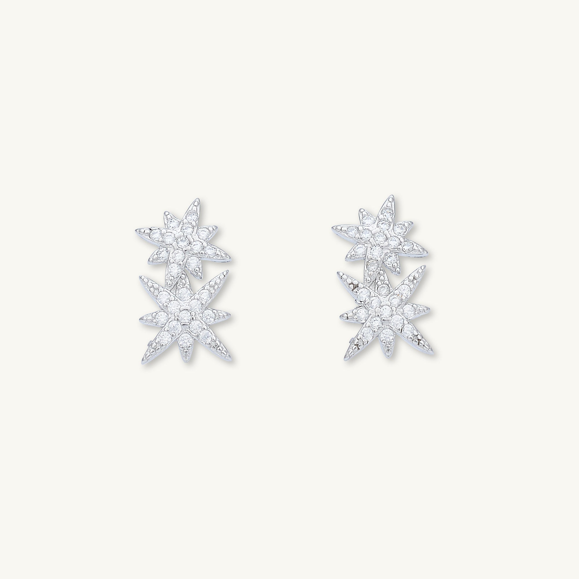 Double North Star Sapphire Stud Earrings - Camile & Stone