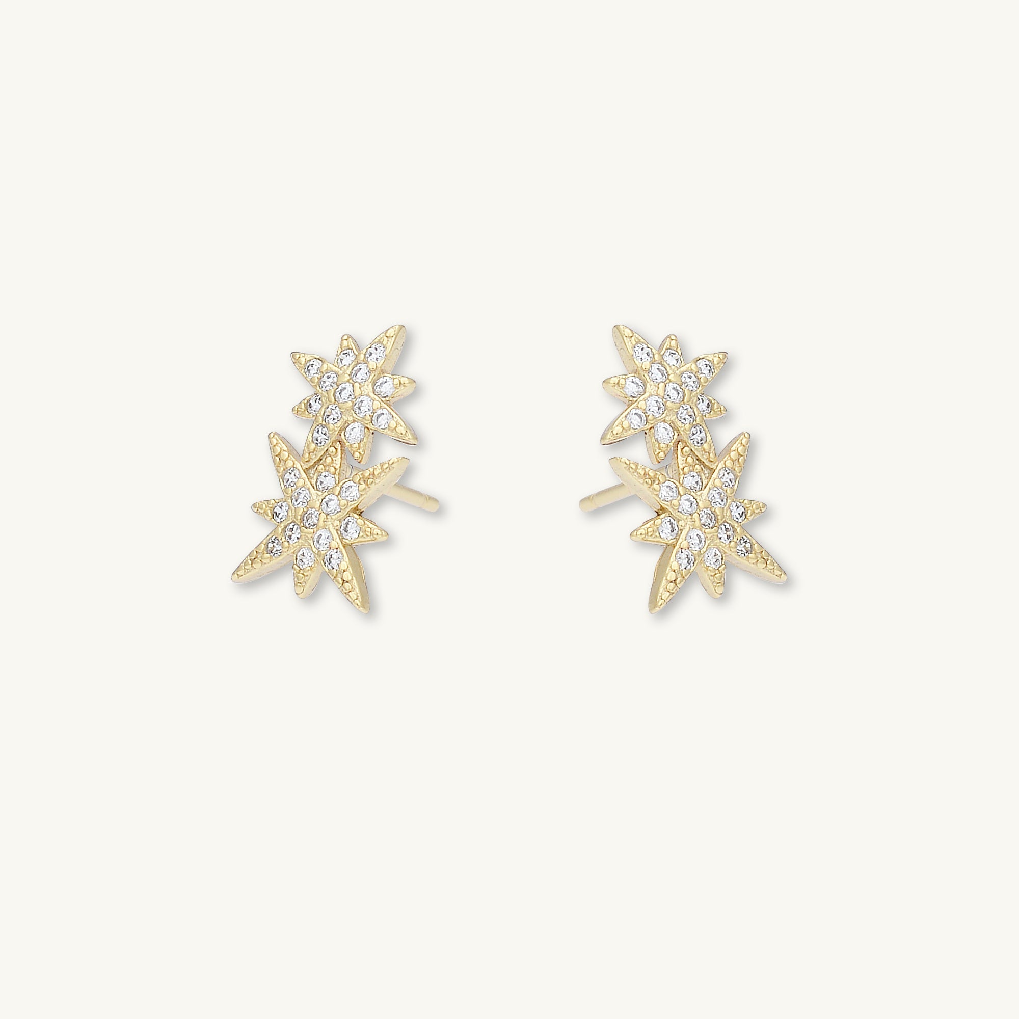 Double North Star Sapphire Stud Earrings - Camile & Stone