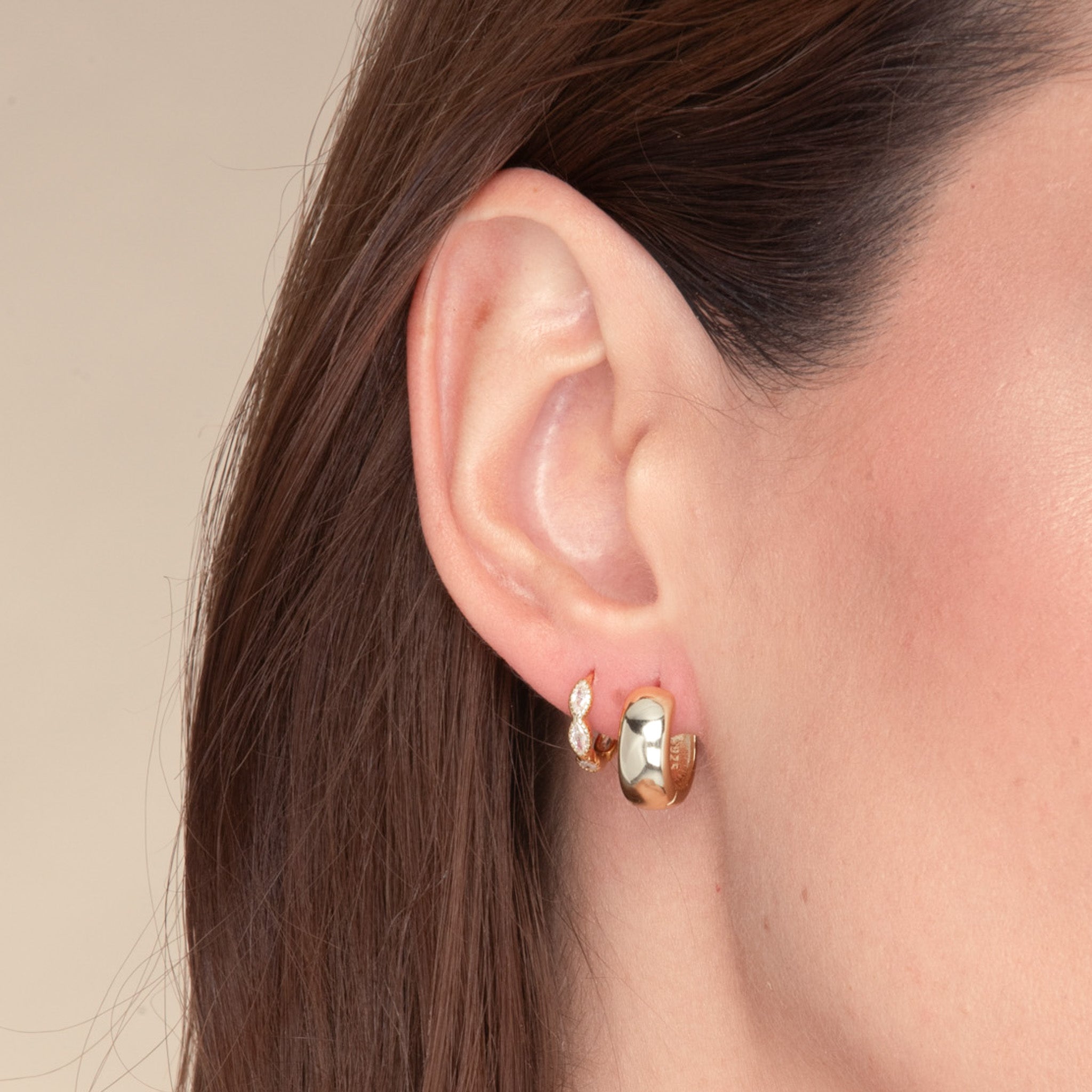Bold Thick Statement Huggie Earrings
