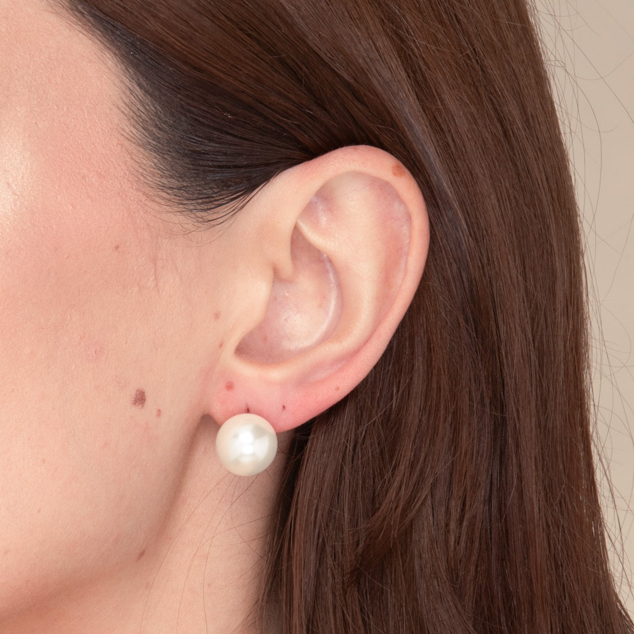 Statement Freshwater White Pearl Stud Earrings