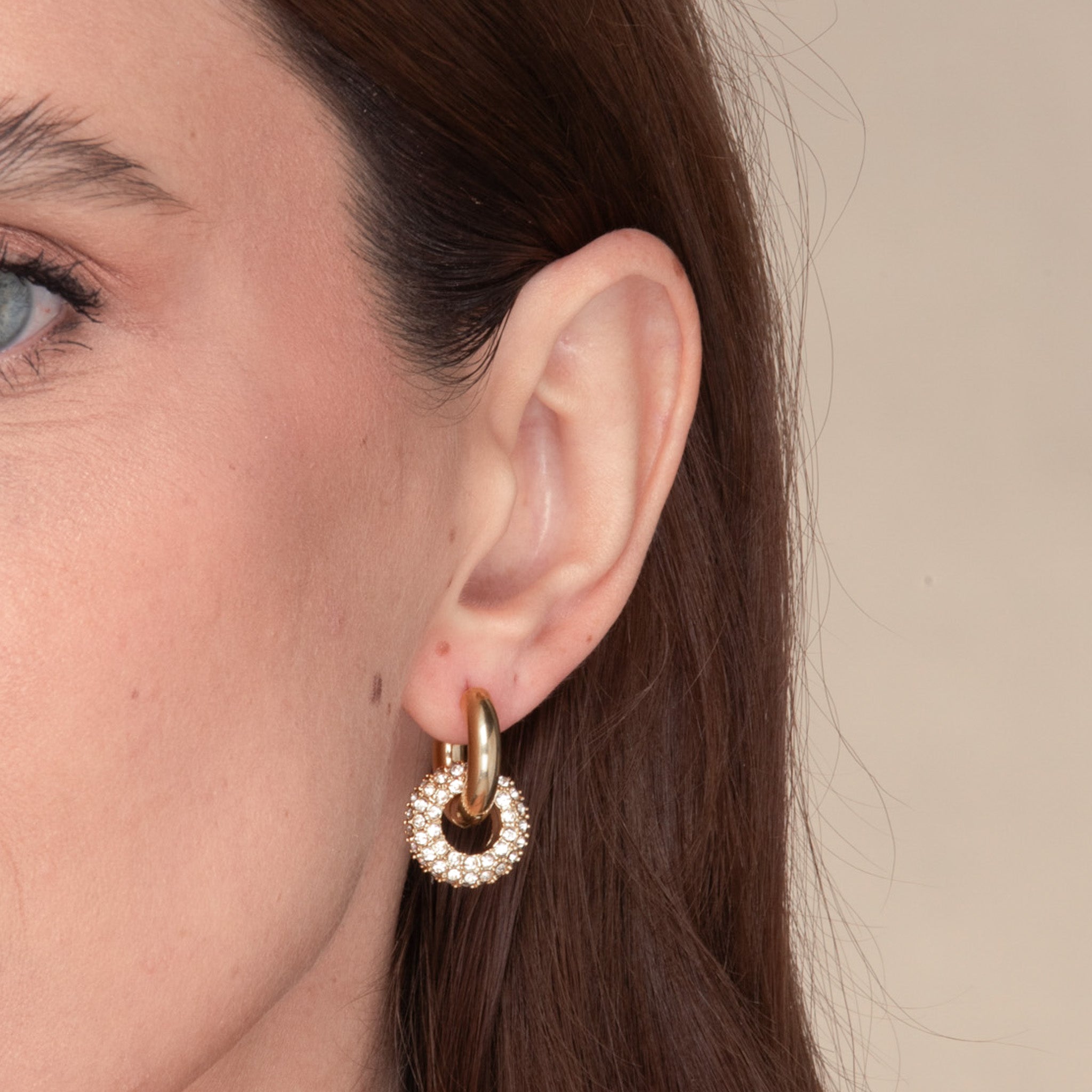 Elena Zirconia Huggie Earrings