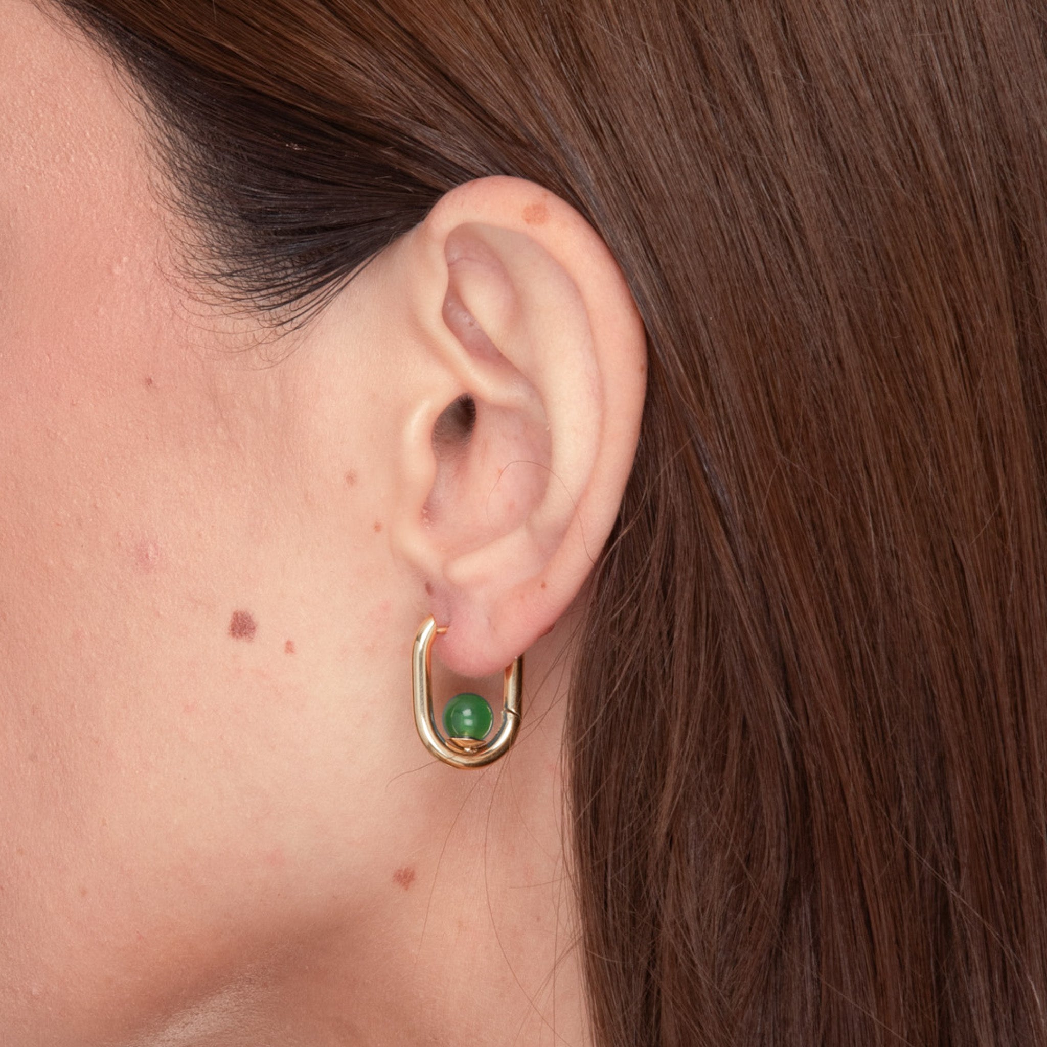 Jade Huggie Hoop Earrings