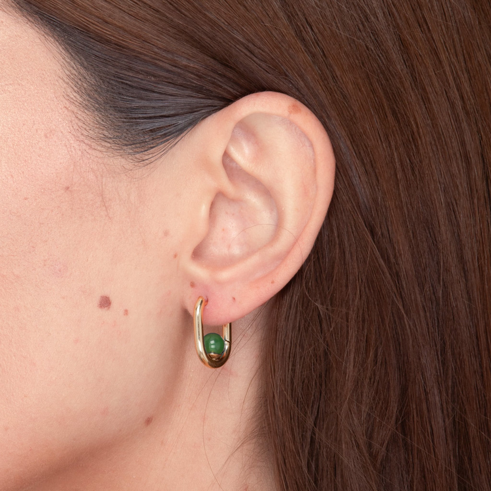 Jade Huggie Hoop Earrings