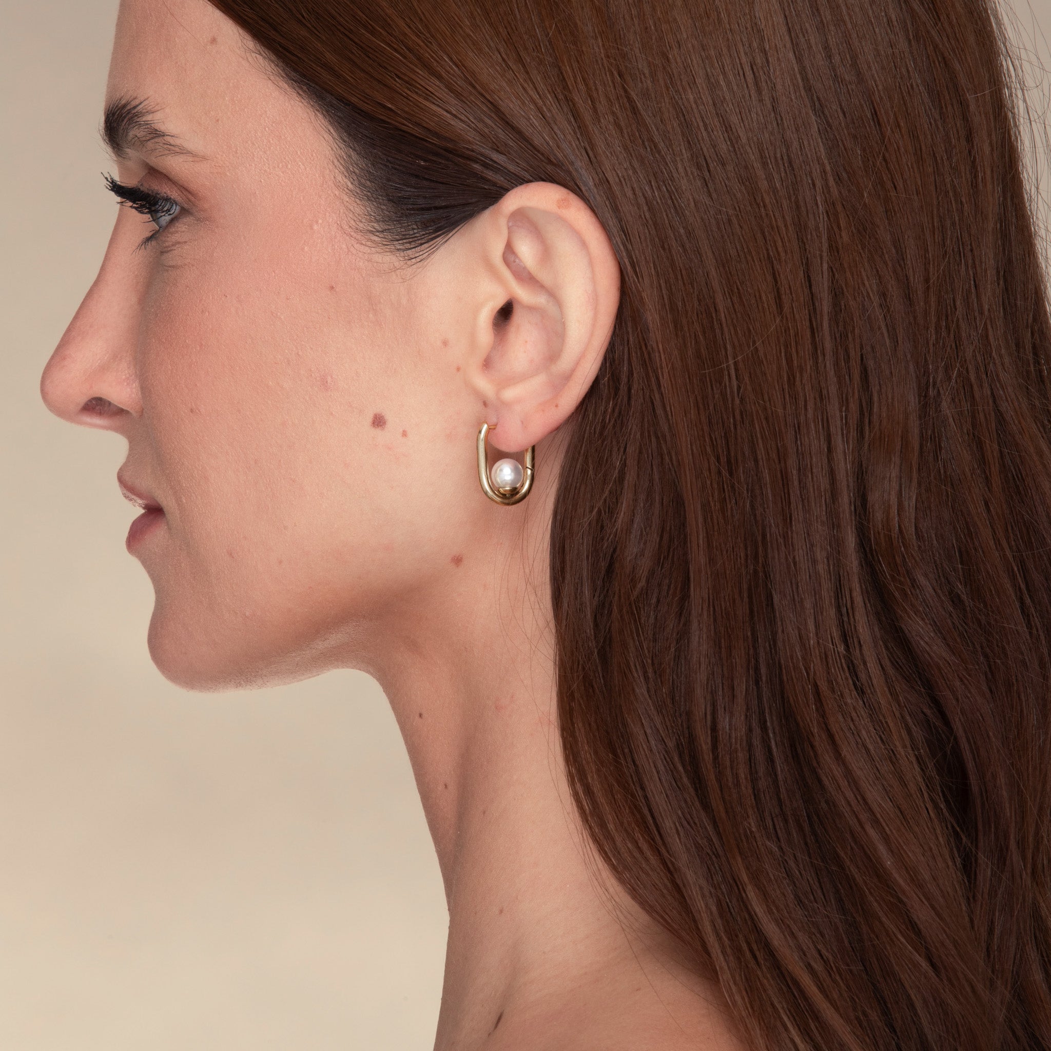Harper Pearl Hoop Earrings