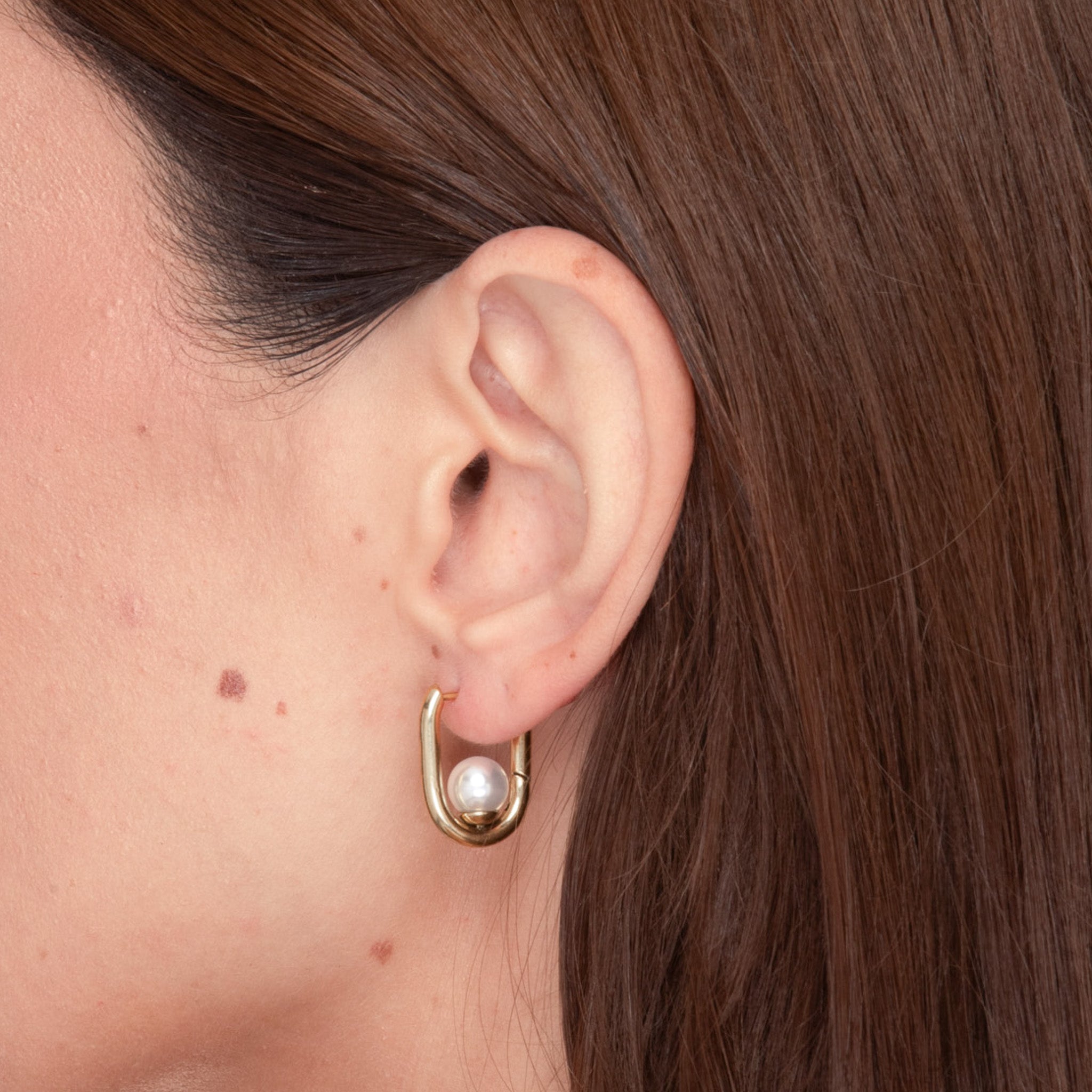 Harper Pearl Hoop Earrings