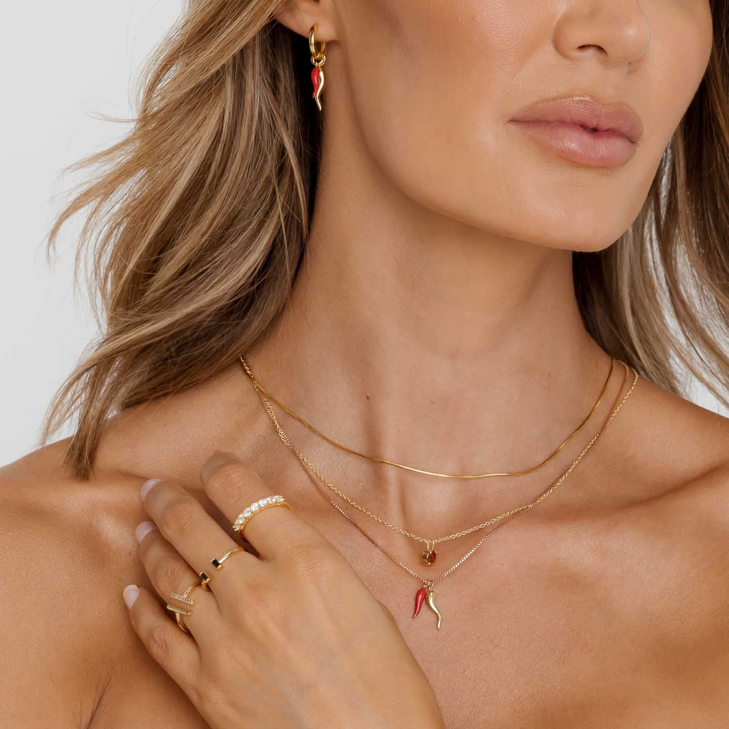 Linear Bar Zirconia Open Ring - Camile & Stone