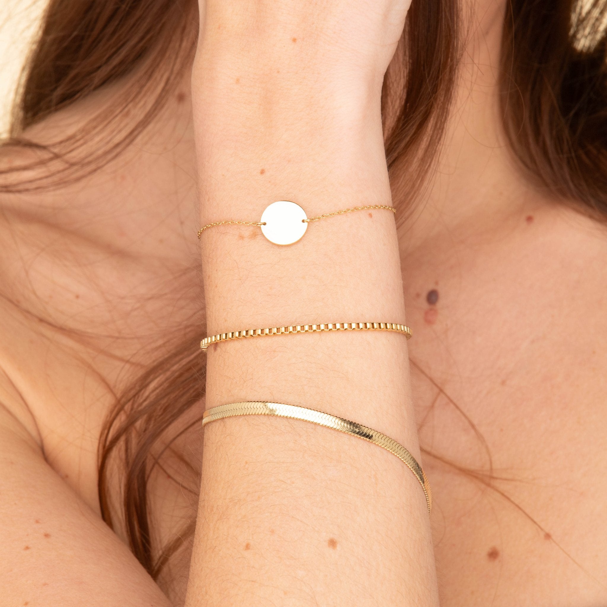 Medallion Disc Engraved Personalised Bracelet - Camile & Stone