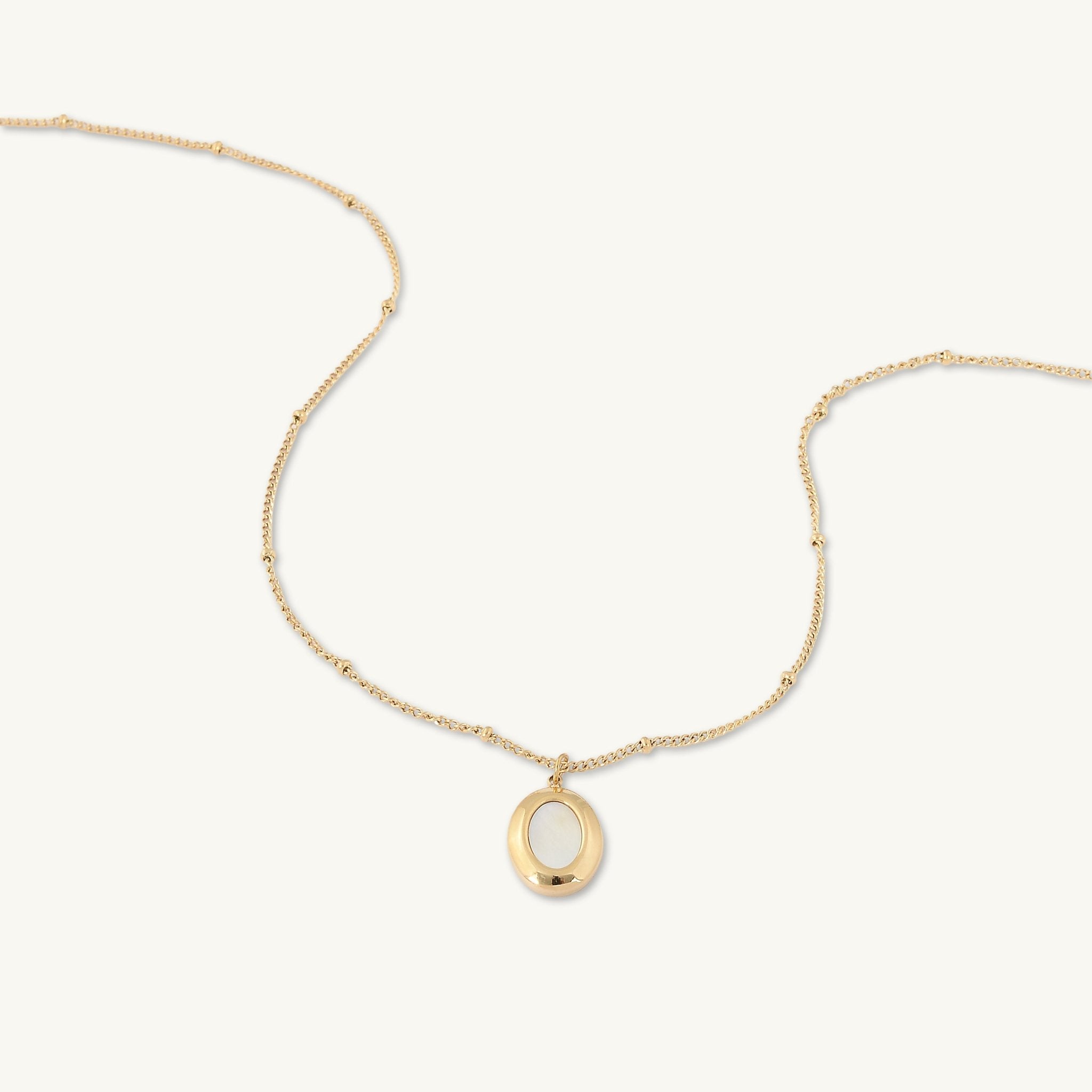 Moonstone Oval Medallion Satellite Necklace - Camile & Stone