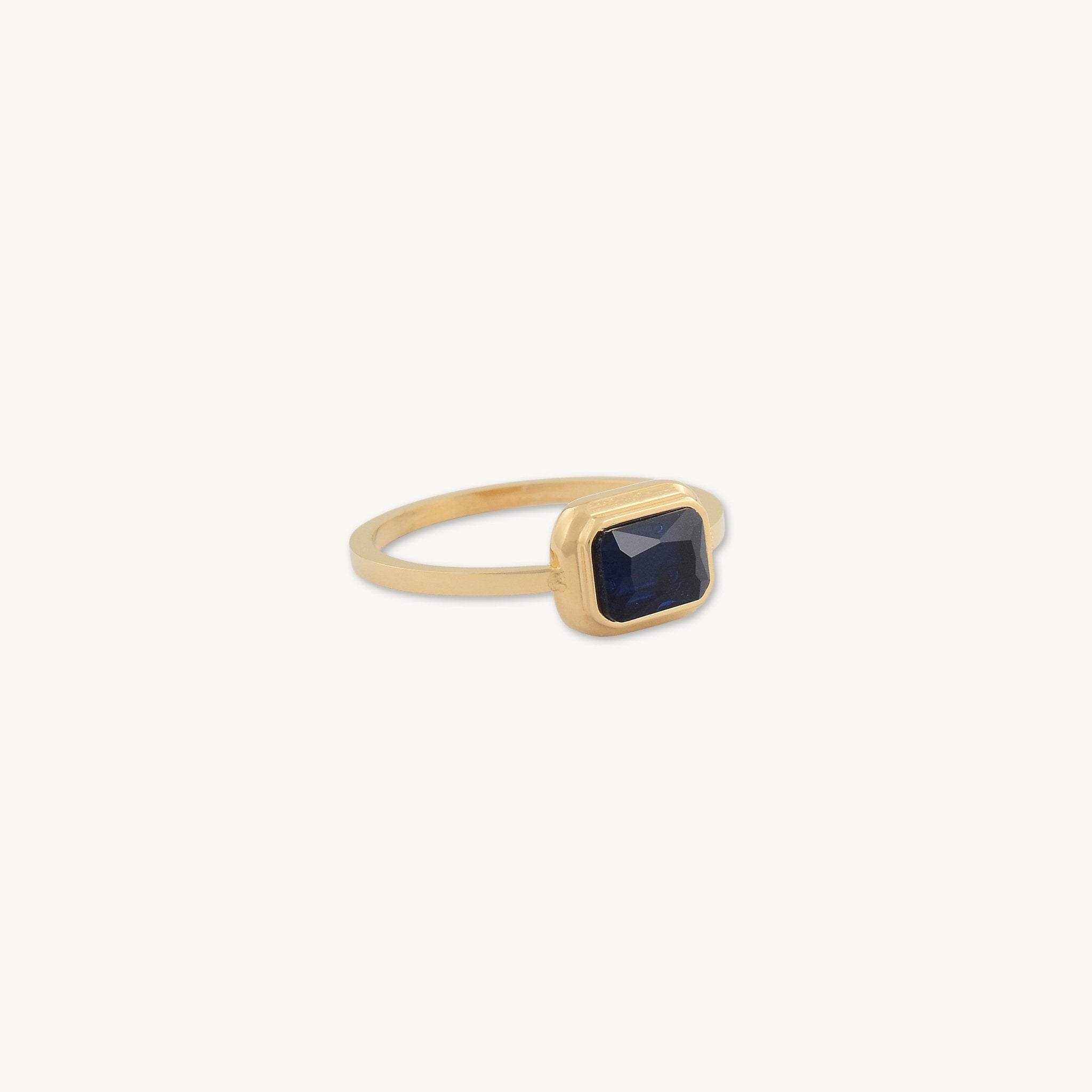 Noir Baguette Black Zirconia Ring - Camile & Stone