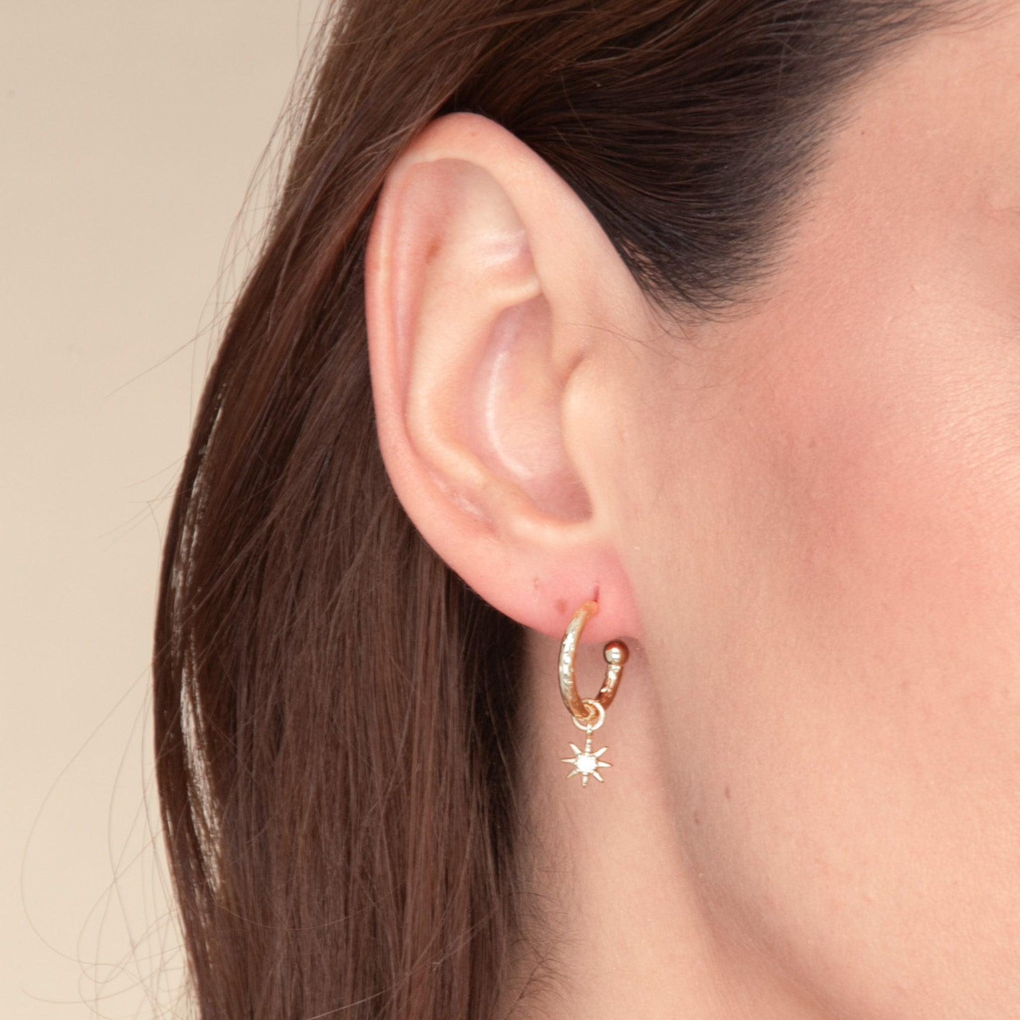 North Star Dangle Molten Huggie Earrings - Camile & Stone