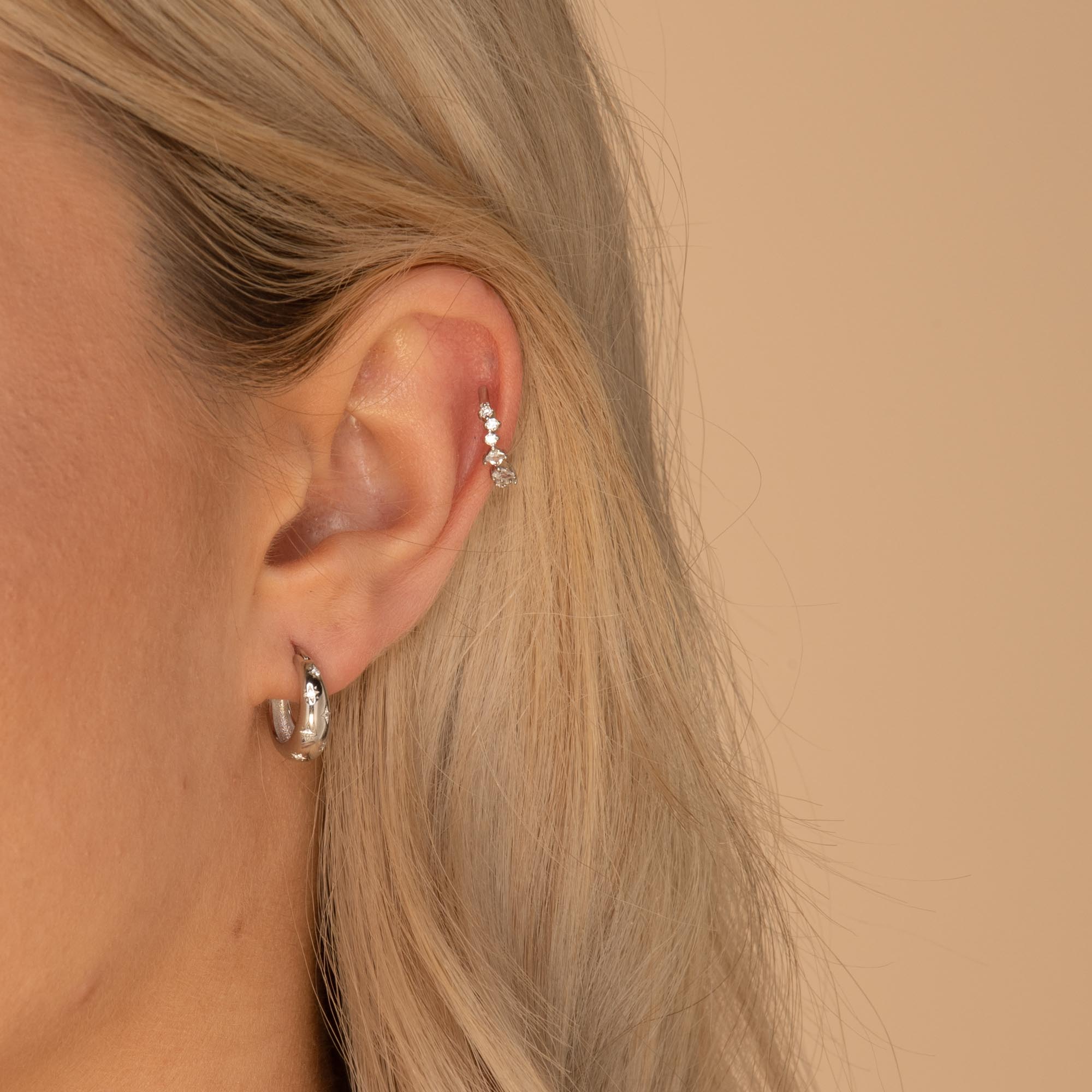 North Star Thick Sapphire Huggie Earrings - Camile & Stone