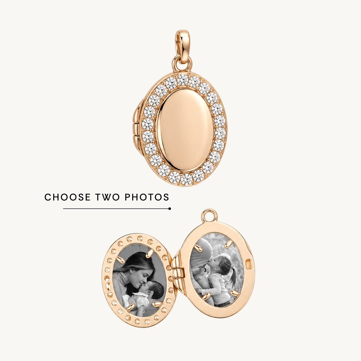 Oval Sapphire Photo Locket Pendant