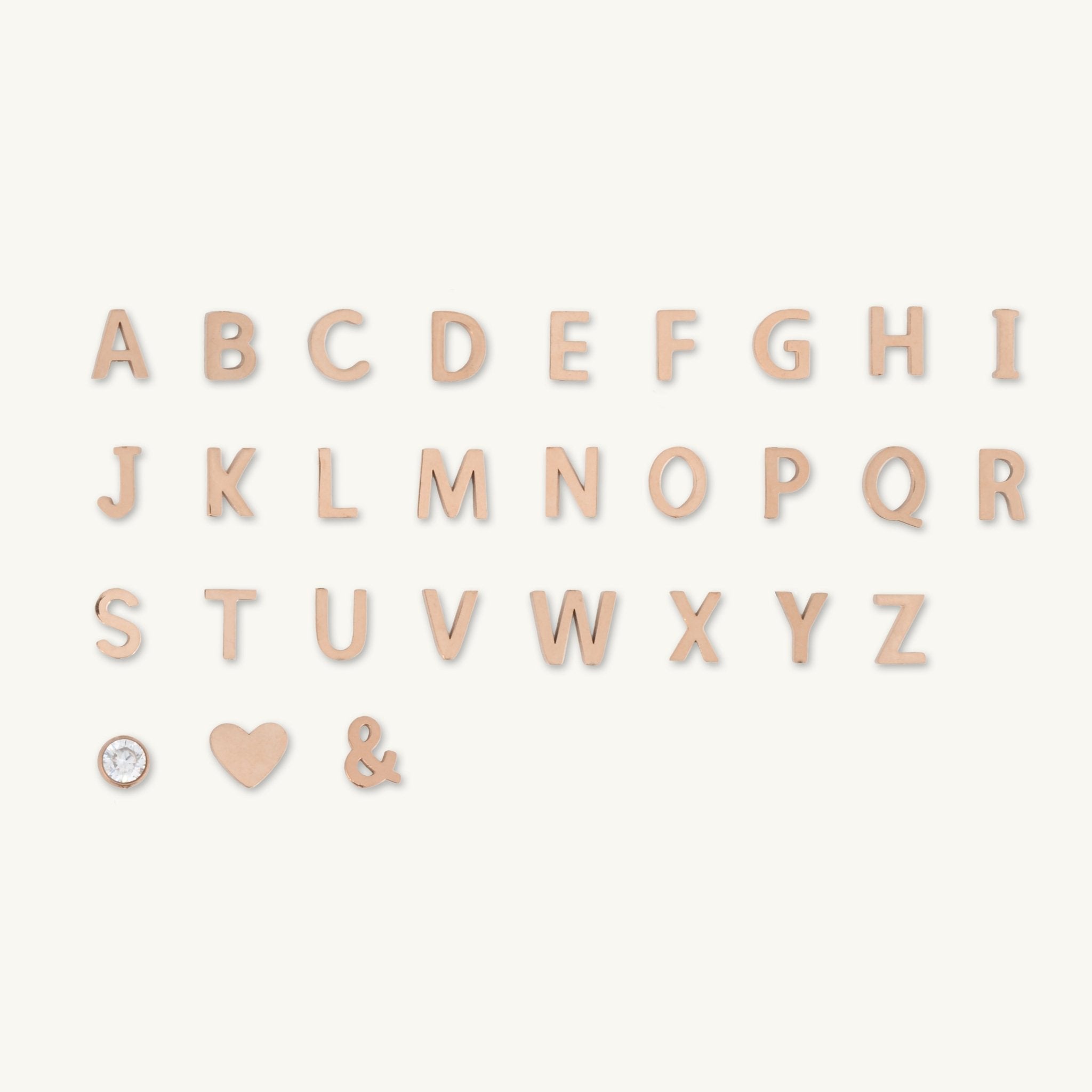 Sideways Single Initial Letter Solid Heart Necklace - Camile & Stone