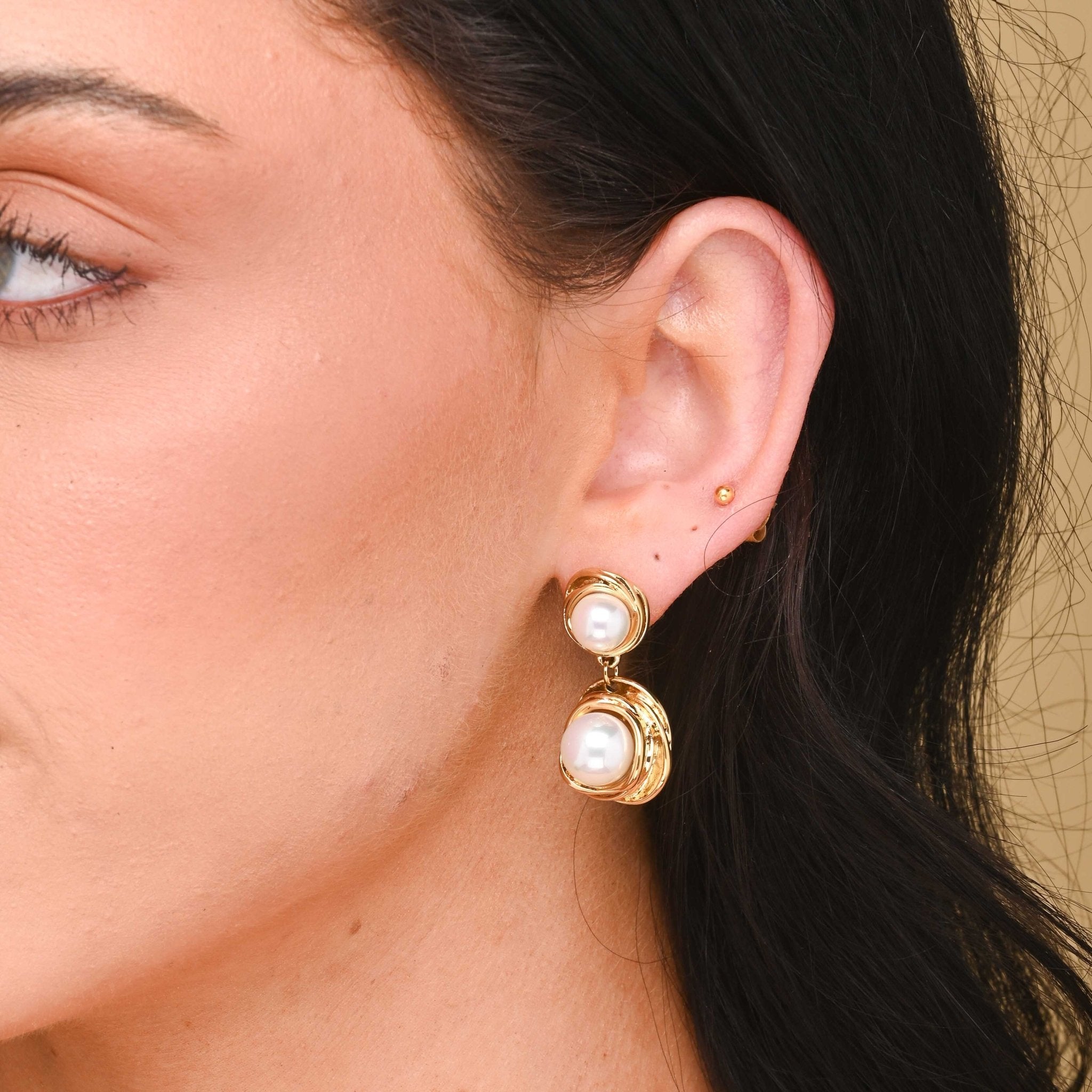 Skyler Double Pearl Stud Earrings - Camile & Stone