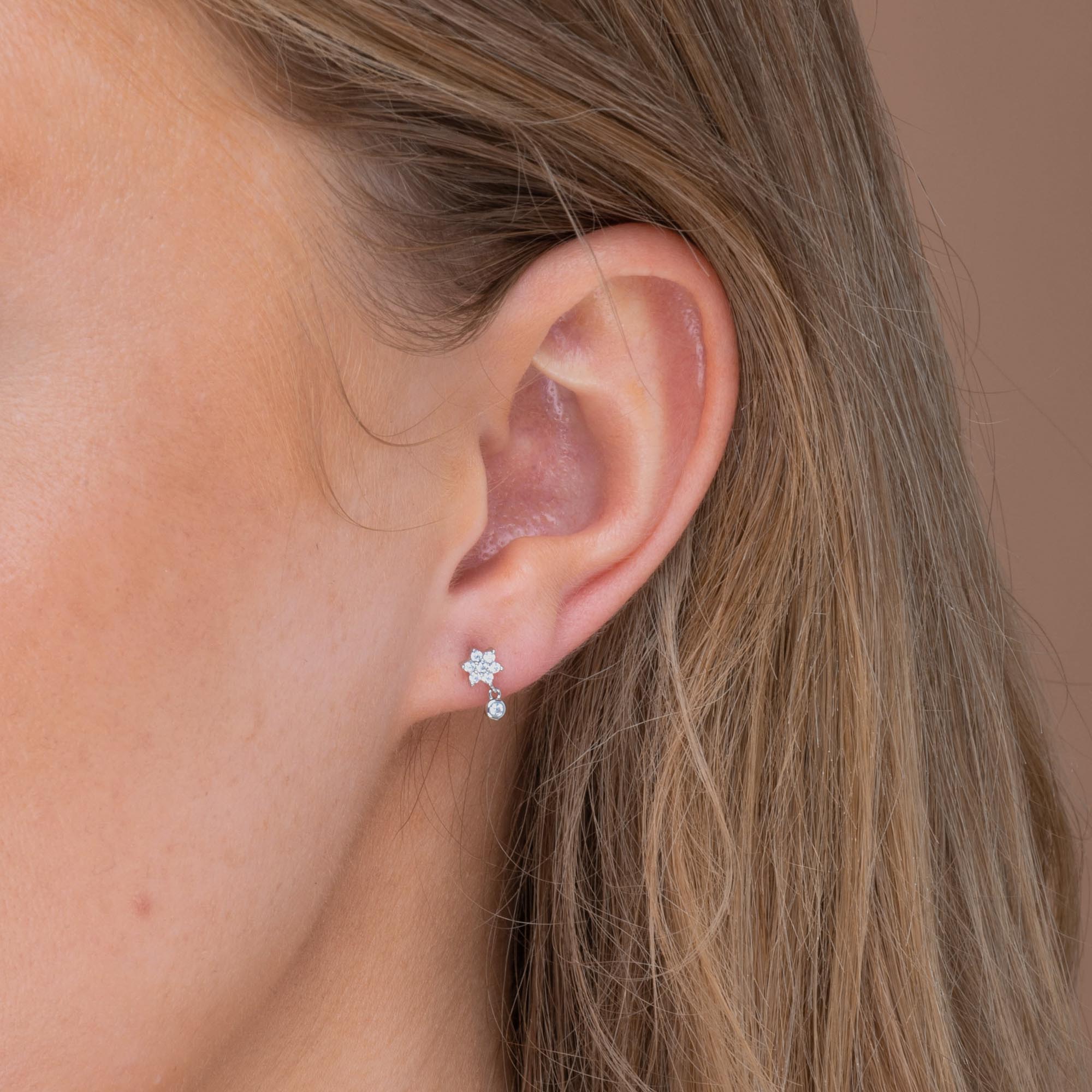 Snowflake Sapphire Drop Stud Earrings - Camile & Stone