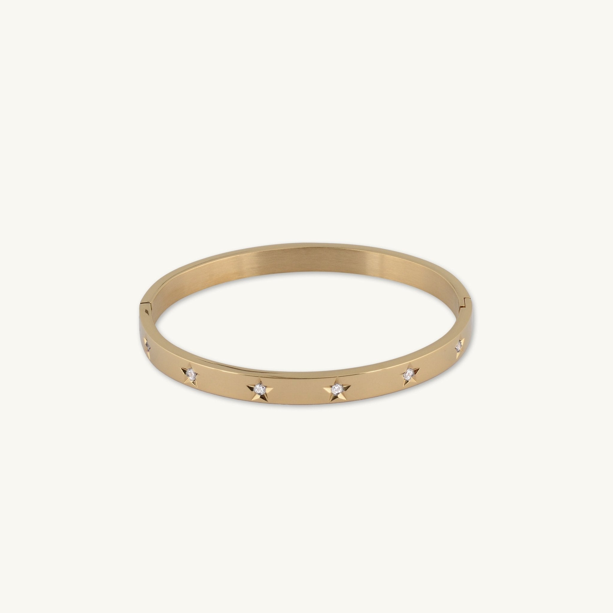 Star Sapphire Hinged Bangle Bracelet - Camile & Stone