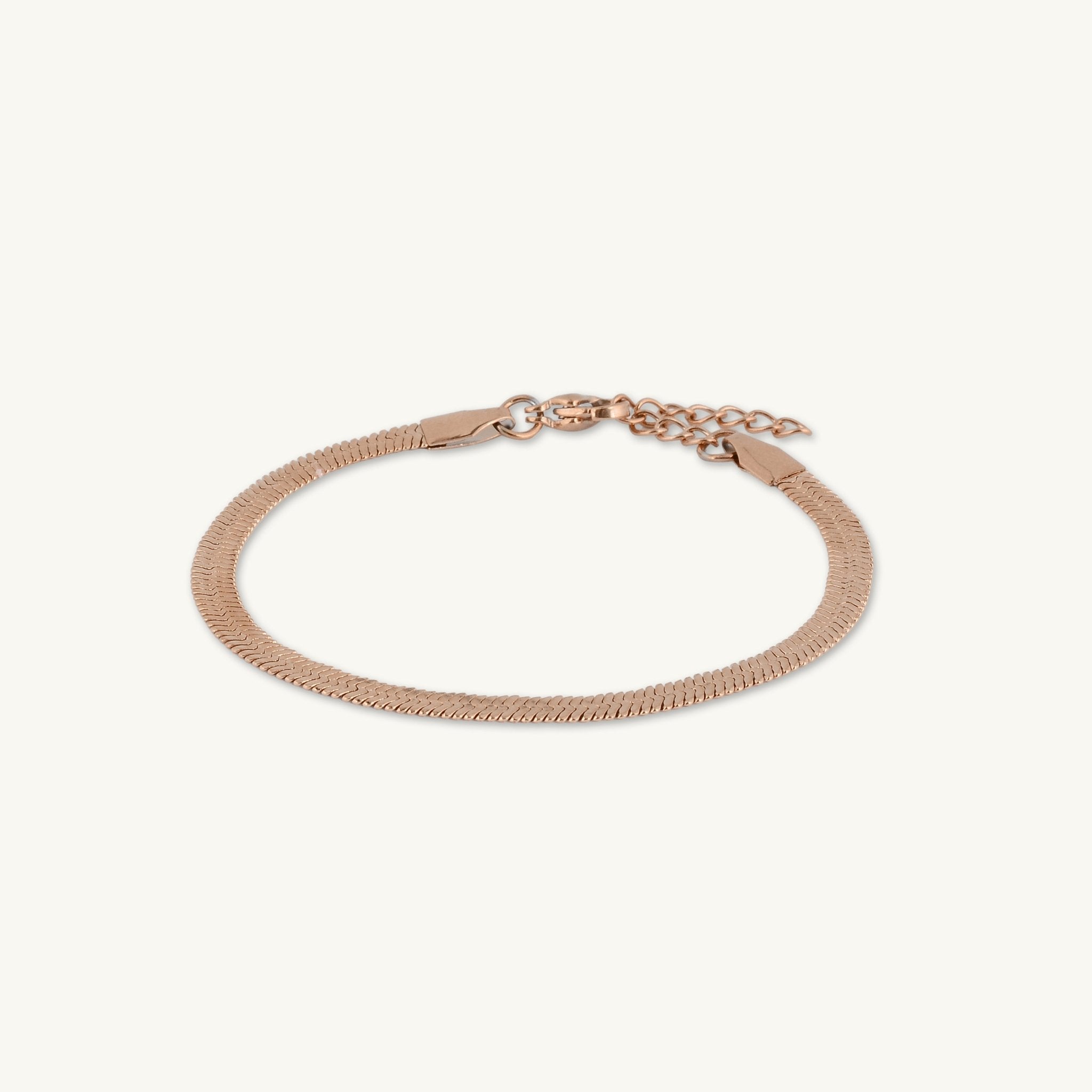 Thick Herringbone Snake Chain Bracelet - Camile & Stone