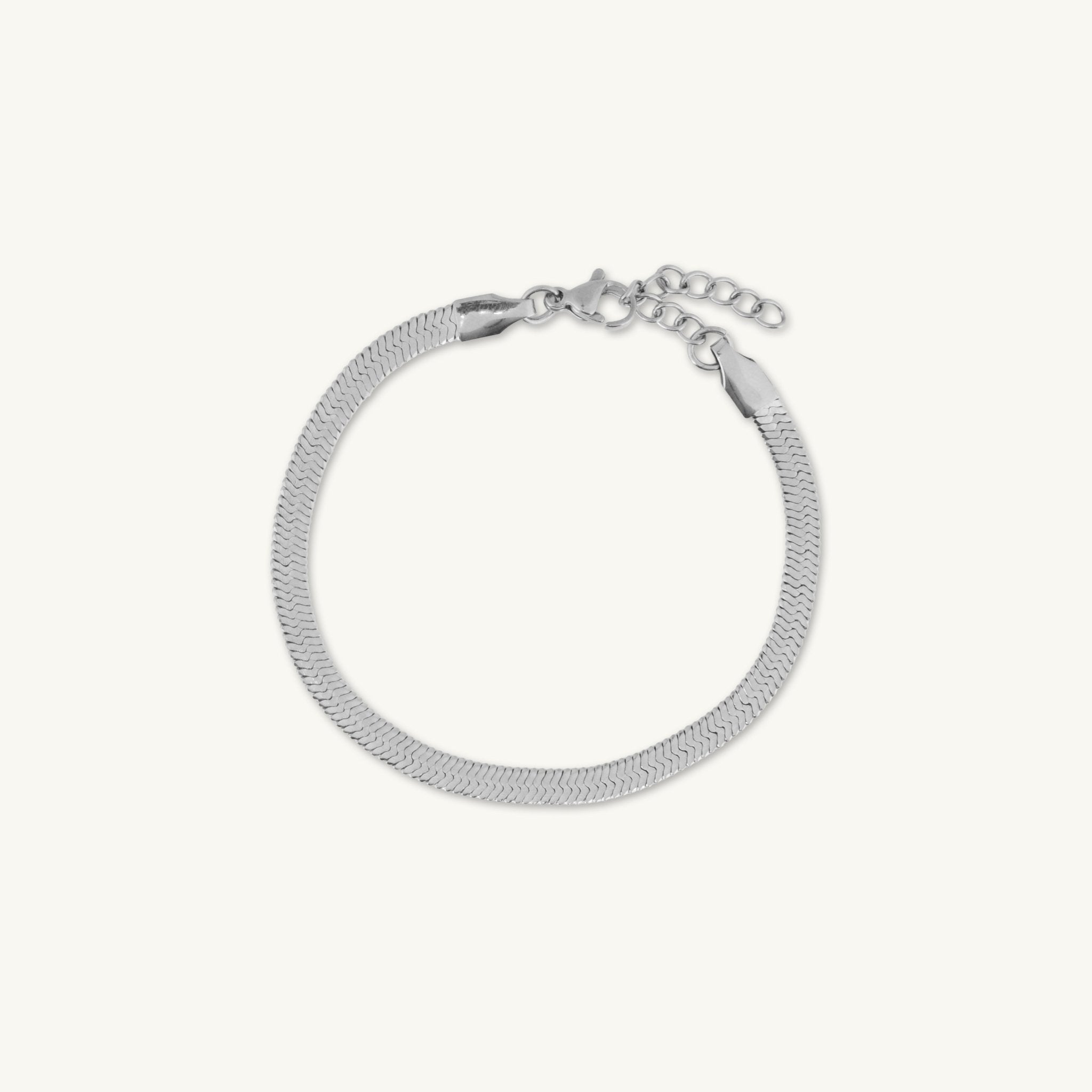 Thick Herringbone Snake Chain Bracelet - Camile & Stone