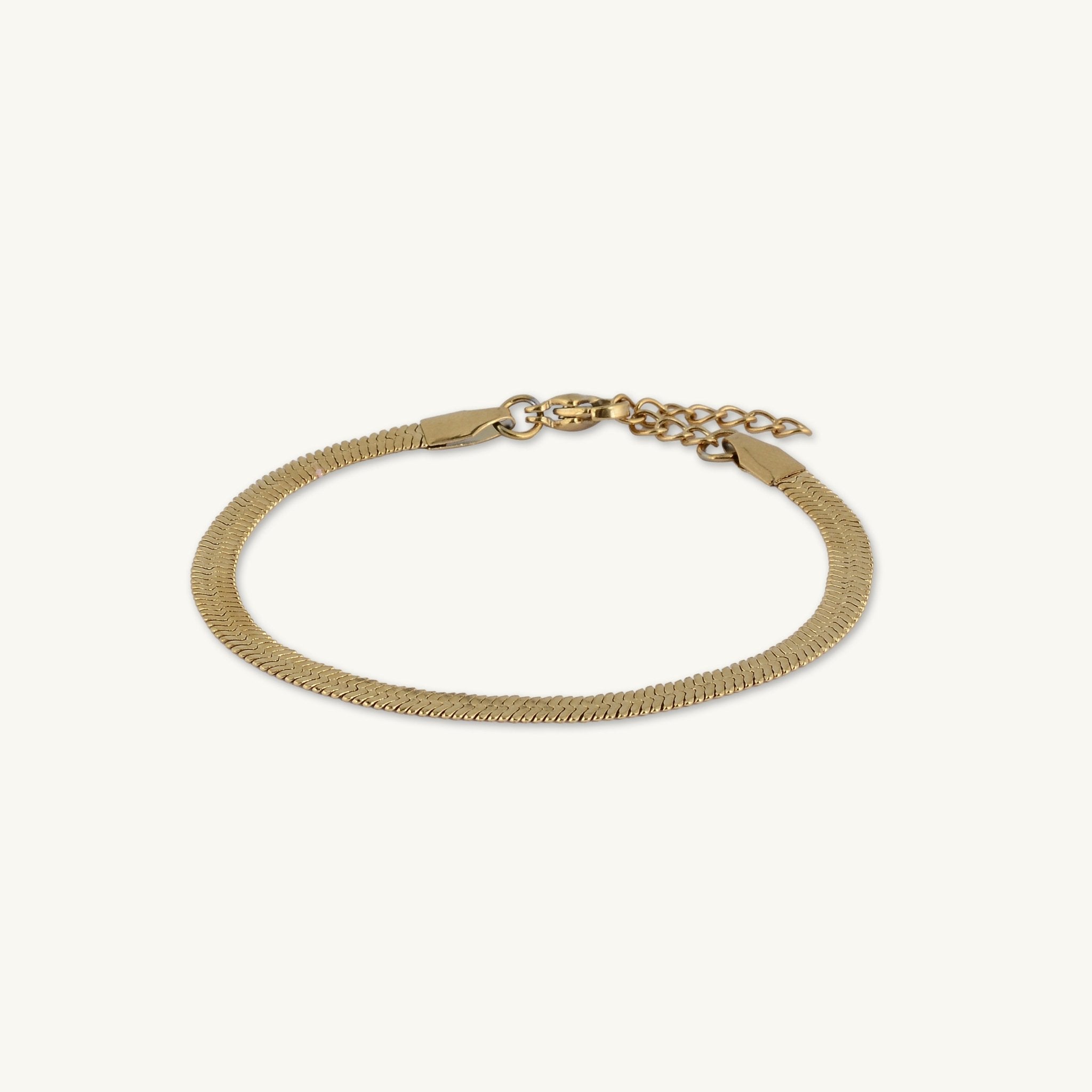Thick Herringbone Snake Chain Bracelet - Camile & Stone