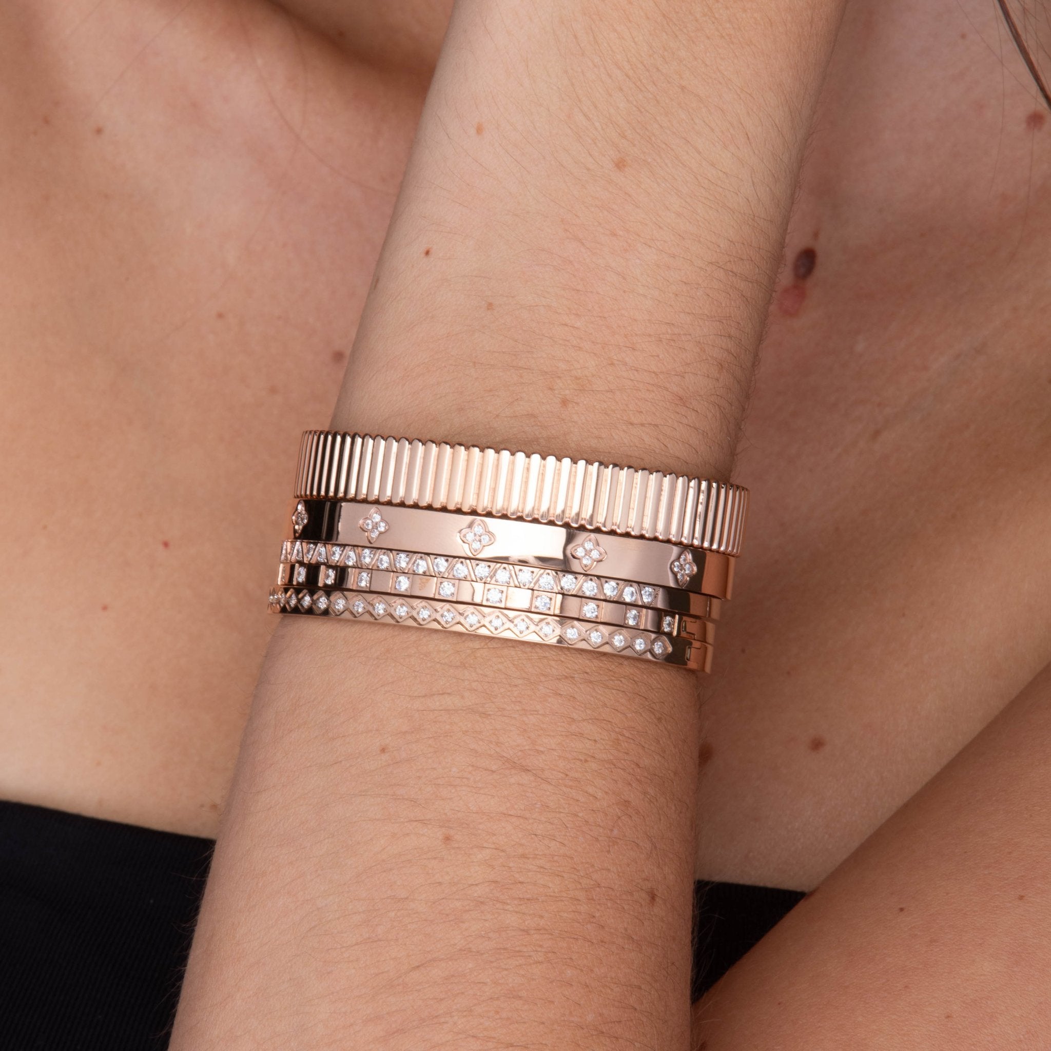 Thick Ridges Cuff Bangle Bracelet - Camile & Stone