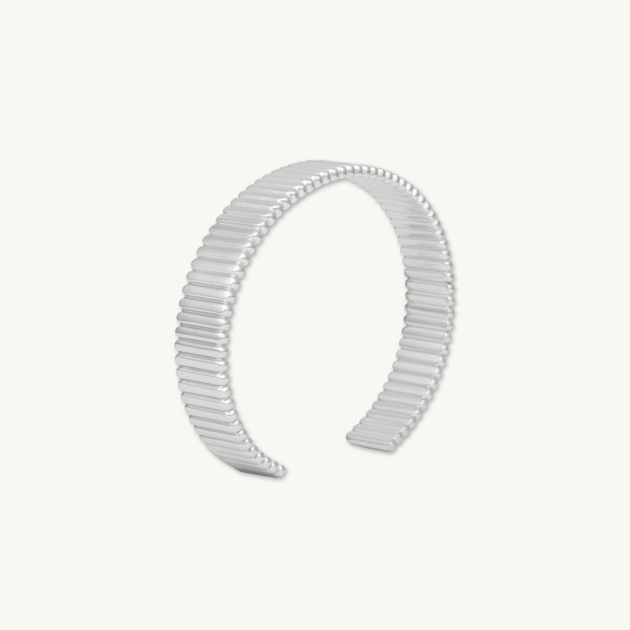 Thick Ridges Cuff Bangle Bracelet - Camile & Stone