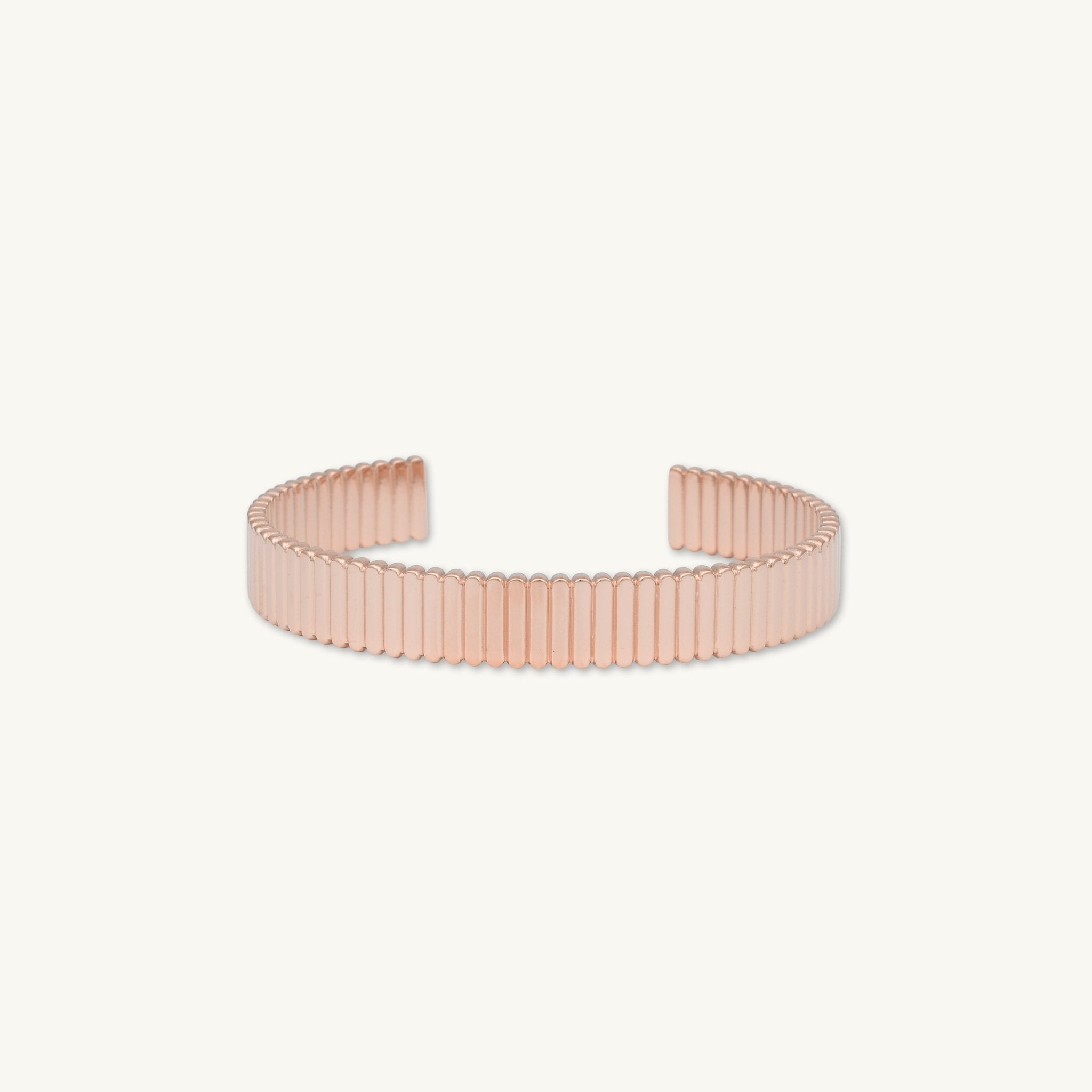 Thick Ridges Cuff Bangle Bracelet - Camile & Stone