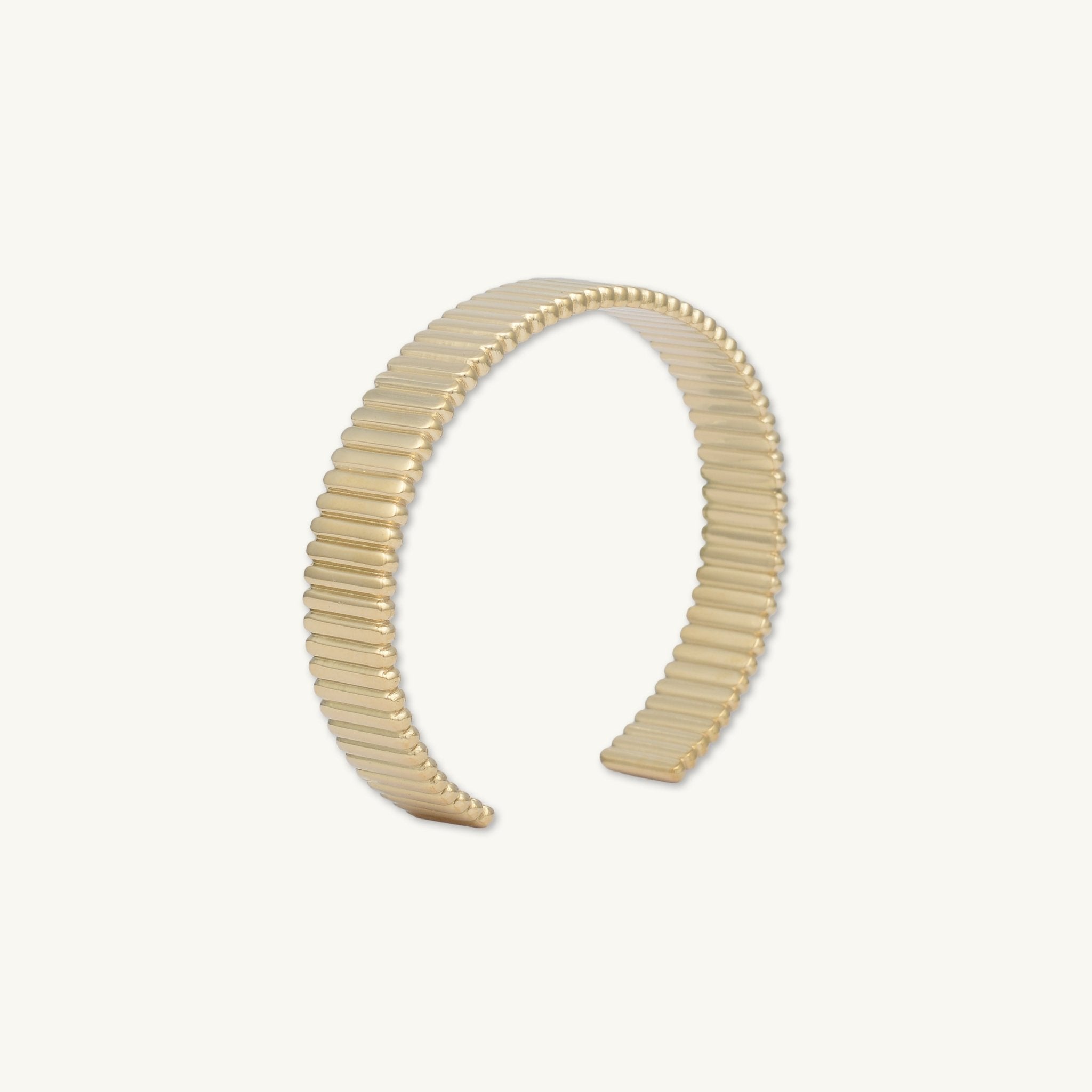 Thick Ridges Cuff Bangle Bracelet - Camile & Stone
