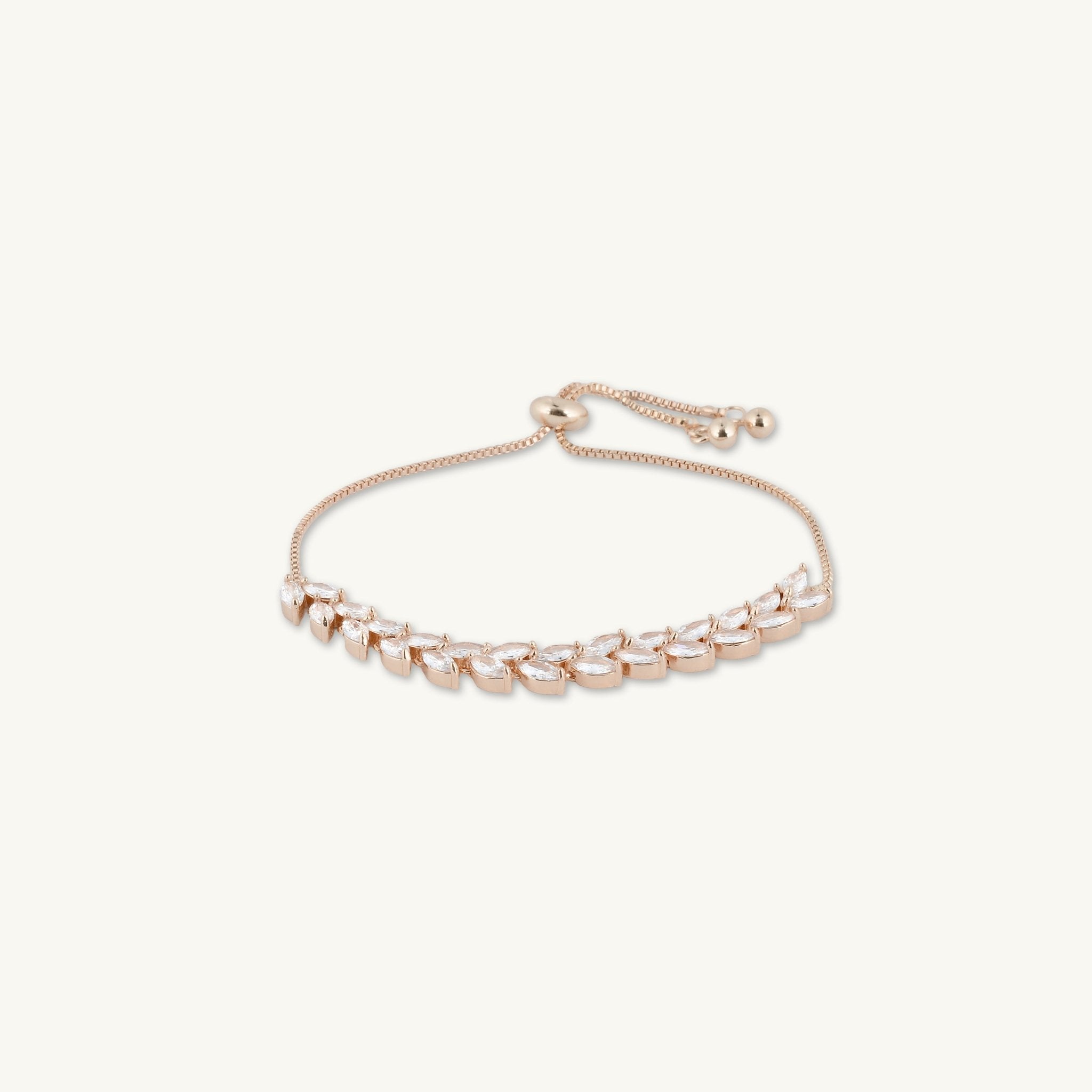 Tilly Leaf Tennis Chain Bracelet - Camile & Stone