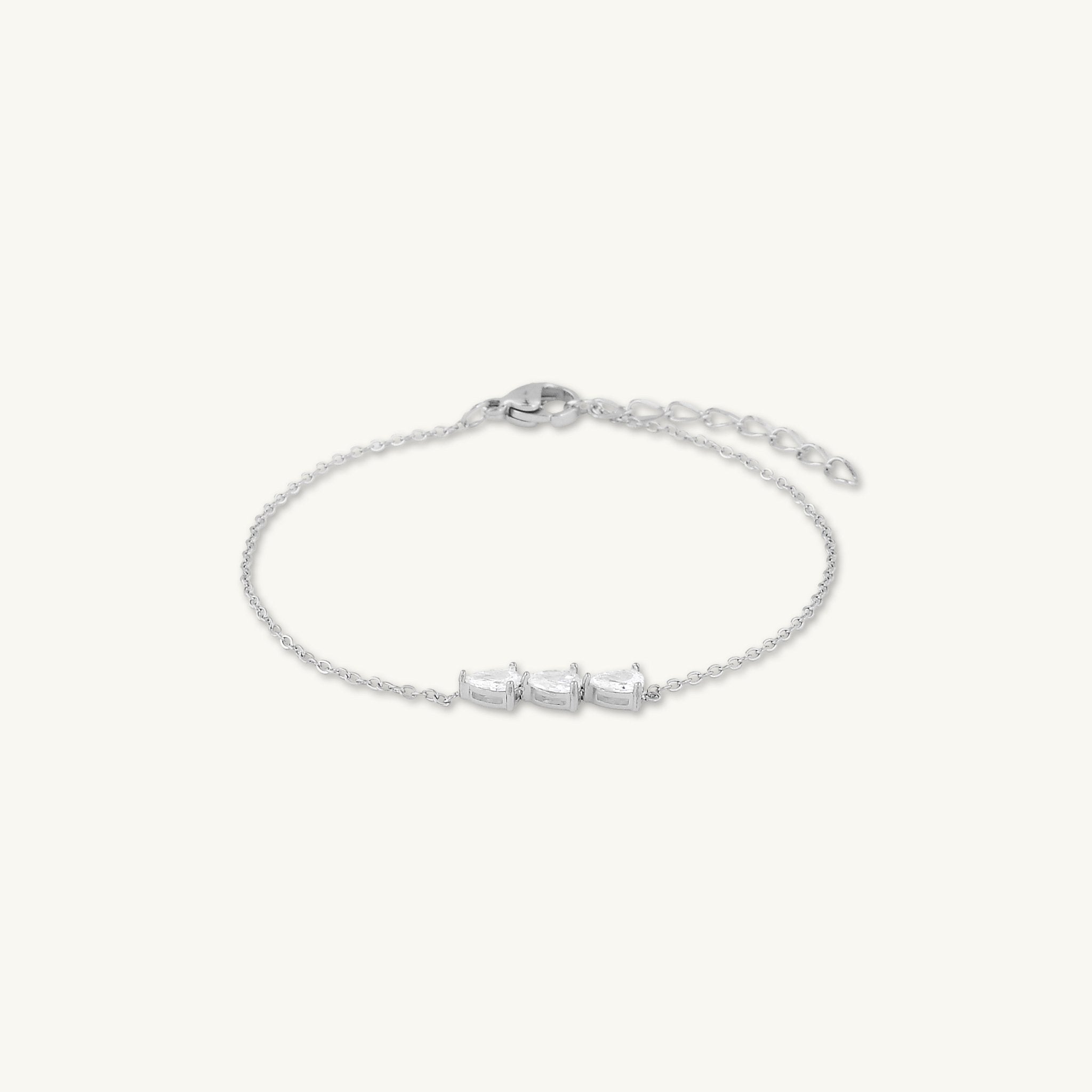 Trio Teardrop Linear Bracelet - Camile & Stone