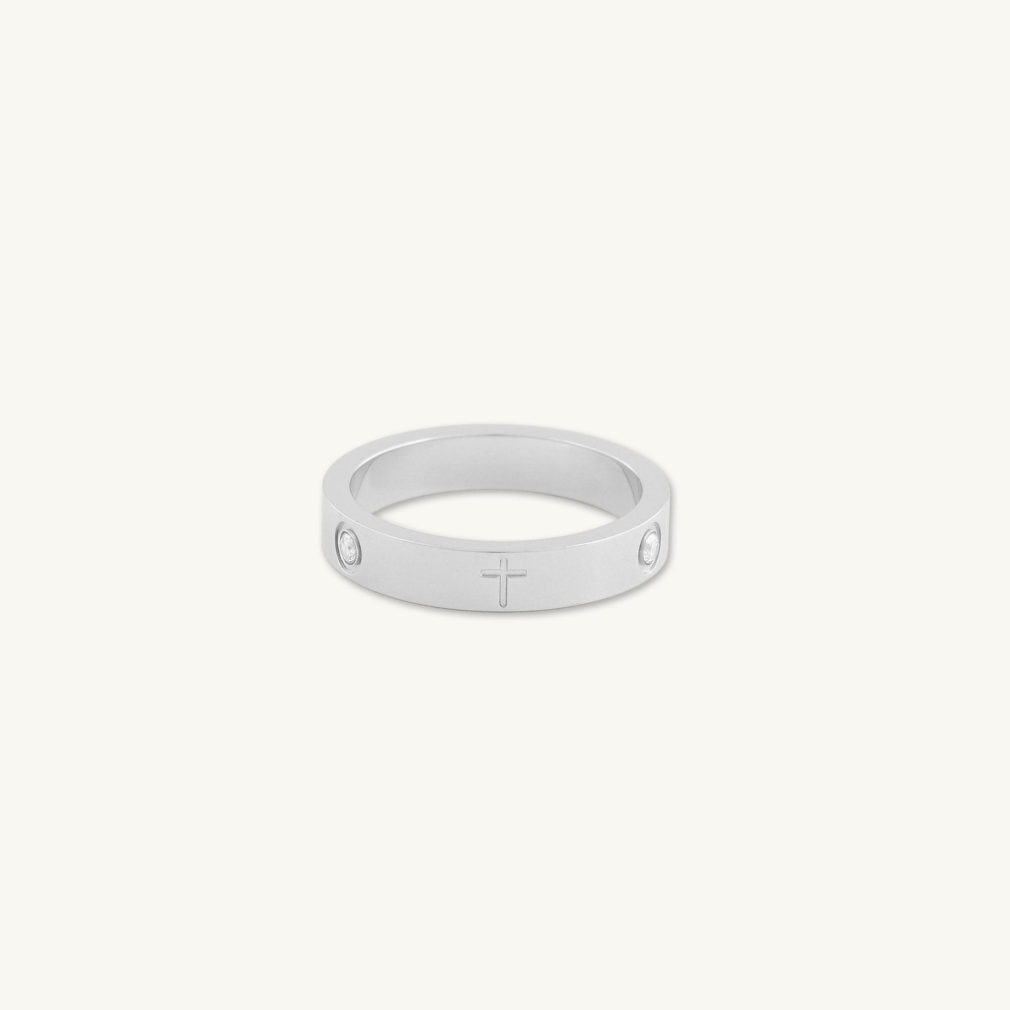 Unisex Cross Sapphire Statement Ring - Camile & Stone