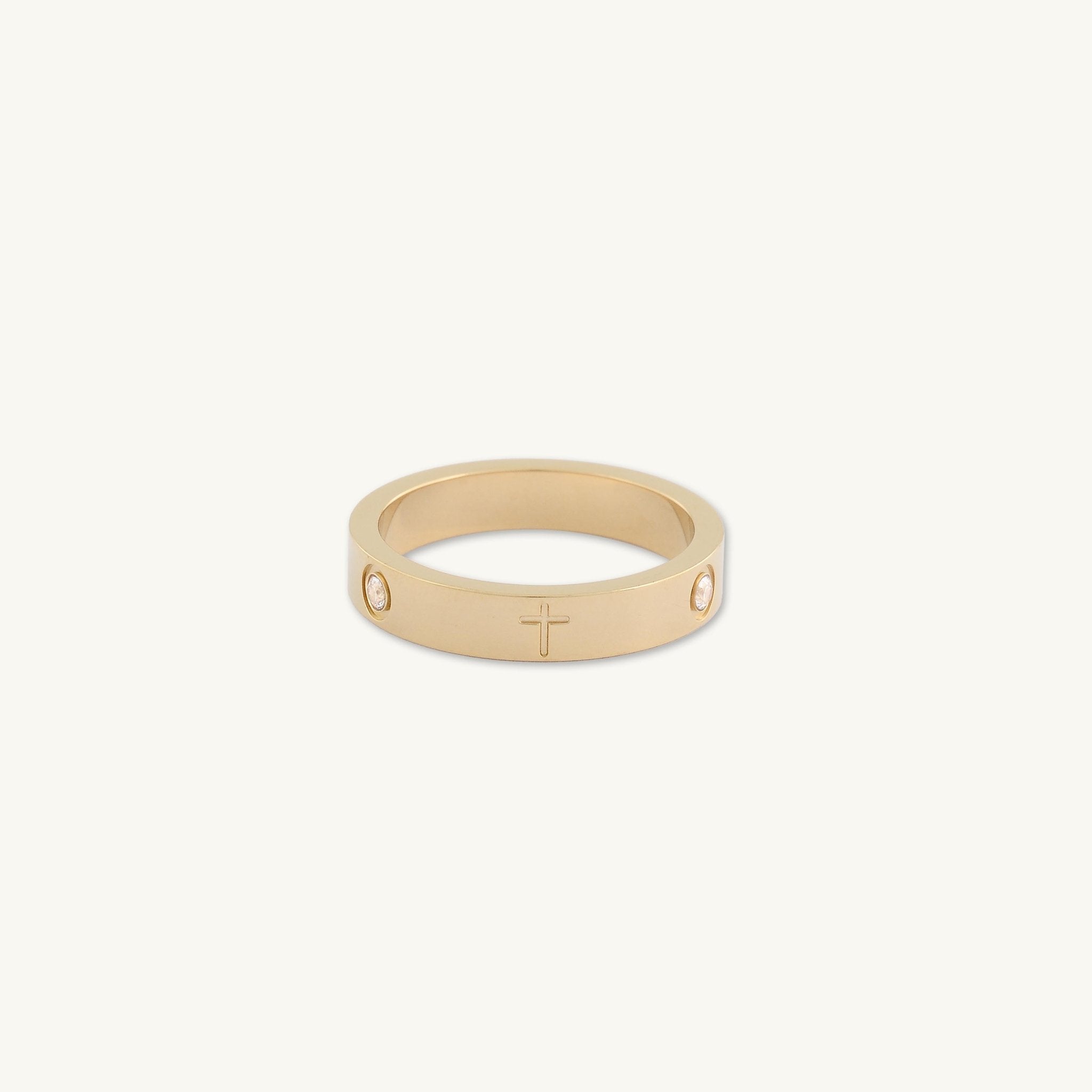 Unisex Cross Sapphire Statement Ring - Camile & Stone