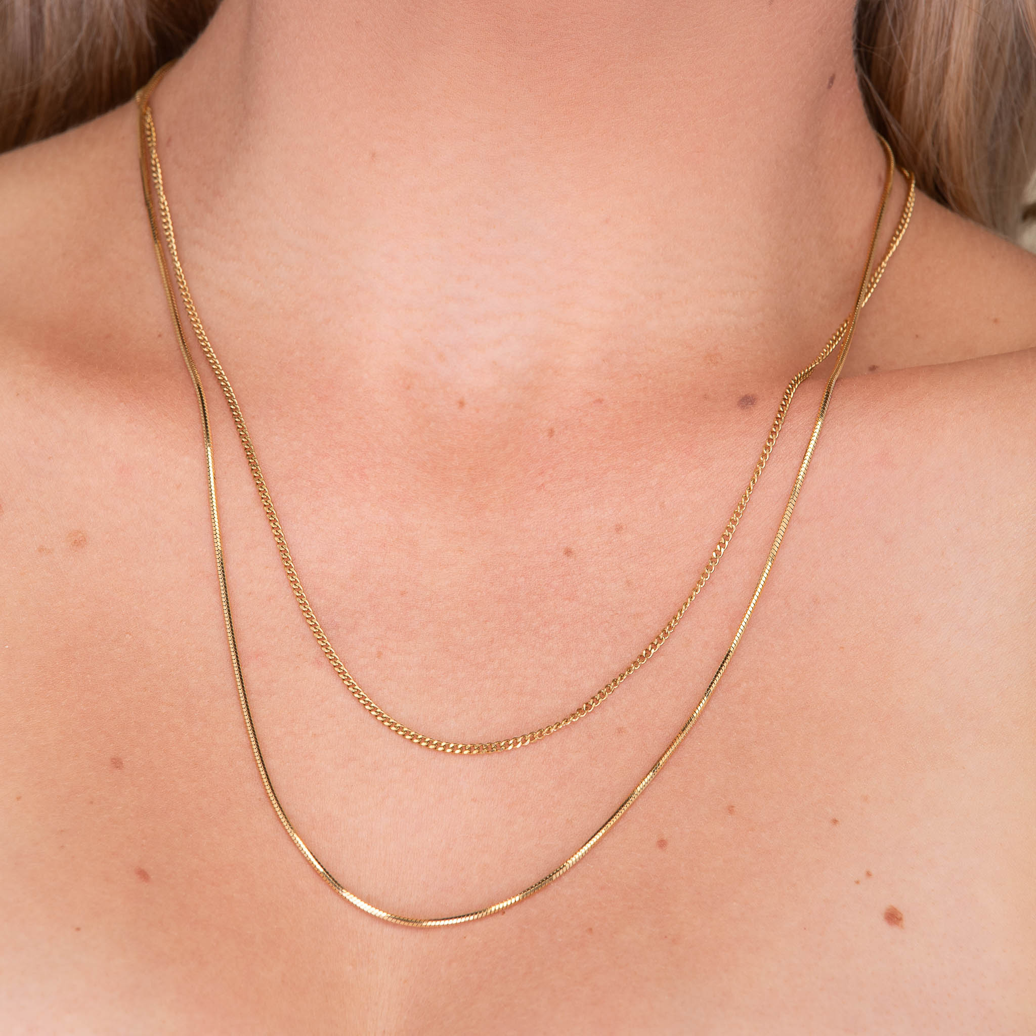 Unisex Small Dog Tag Snake Chain Necklace - Camile & Stone