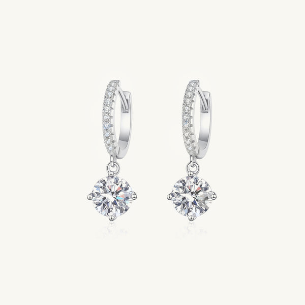 Classic Round Cut Moissanite Hoop Huggie Earrings 0.5 Carat