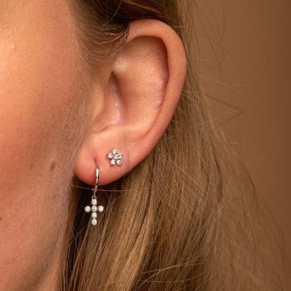 Cross Sapphire Earrings