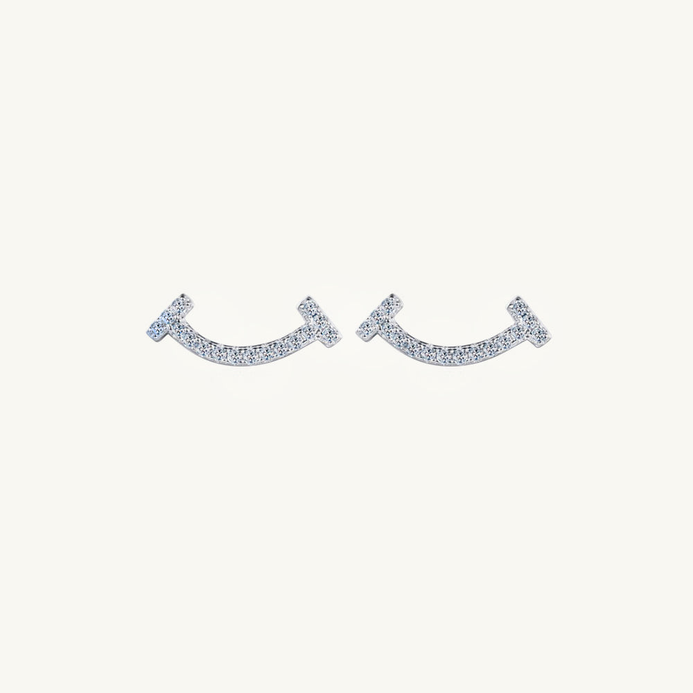 Smile Moissanite Stud Earrings