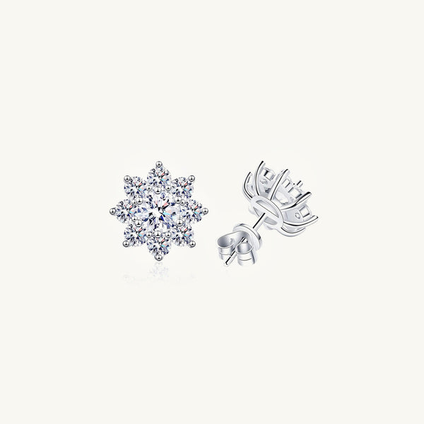 Sunflower Moissanite Stud Earrings 0.5 Carat