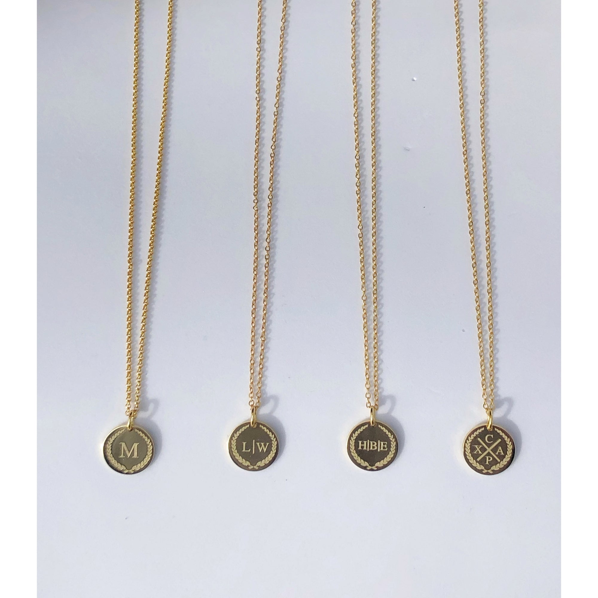 Initial Medallion Coin Necklace