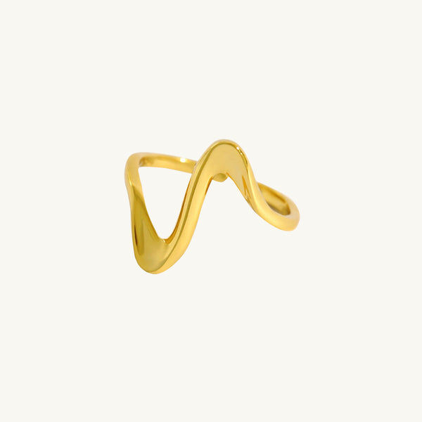 Thin Wave Open Ring