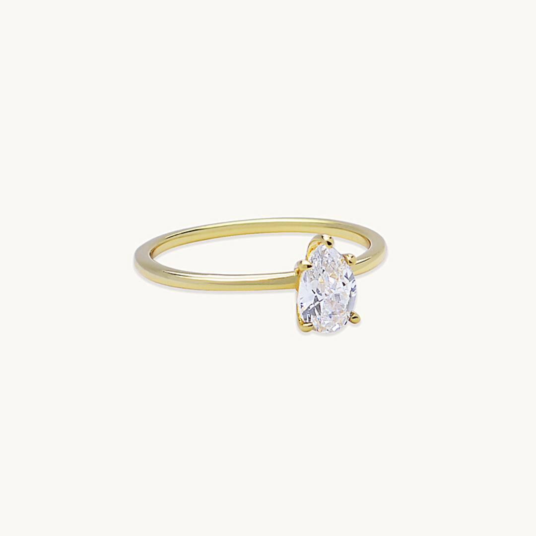 Pear Sapphire Band Ring