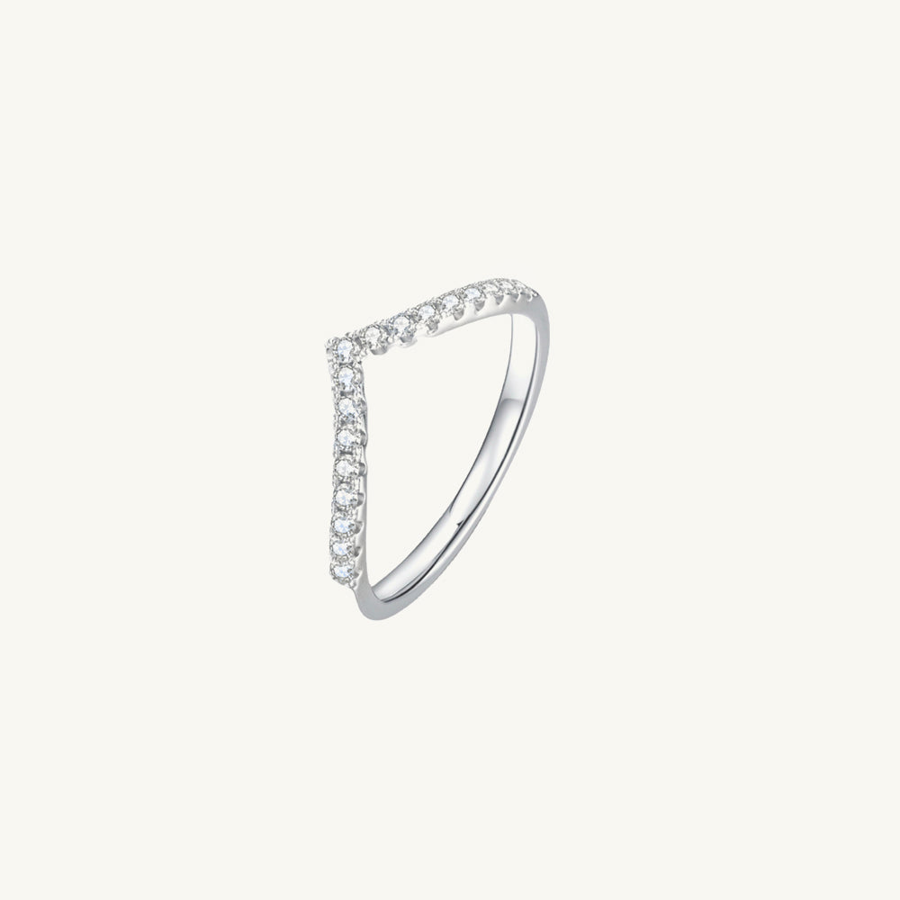1.5mm Moissanite Diamond Anniversary V Band Ring