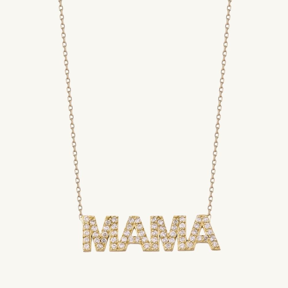 MAMA Pave Block Name Necklace