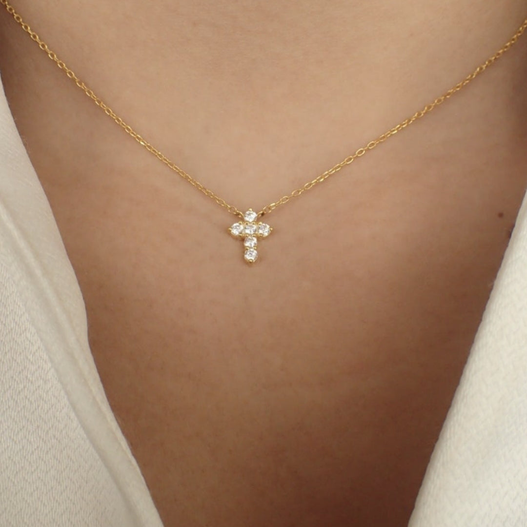 Cross Sapphire Necklace