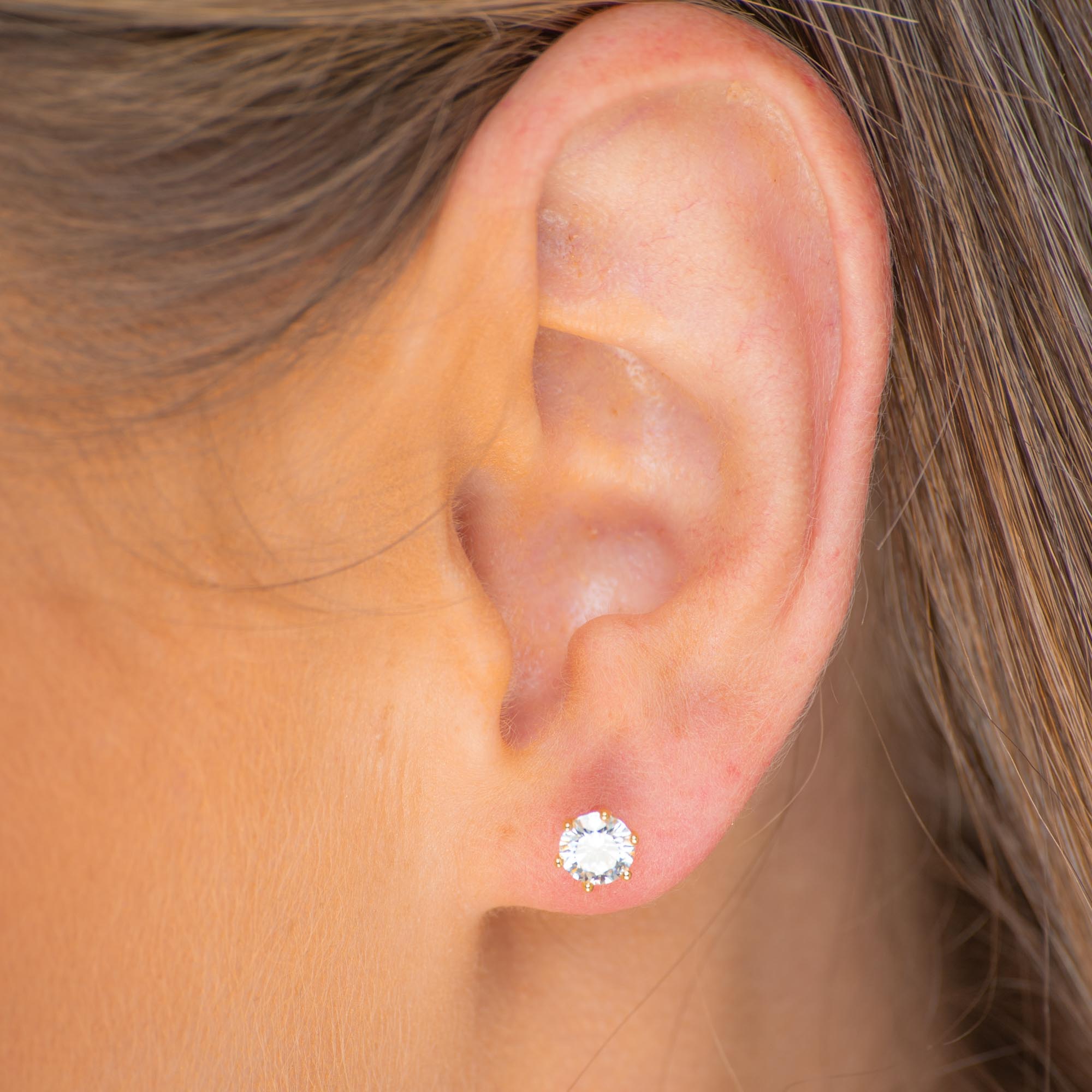 Solitaire Moissanite Stud Earrings 0.5 Carat