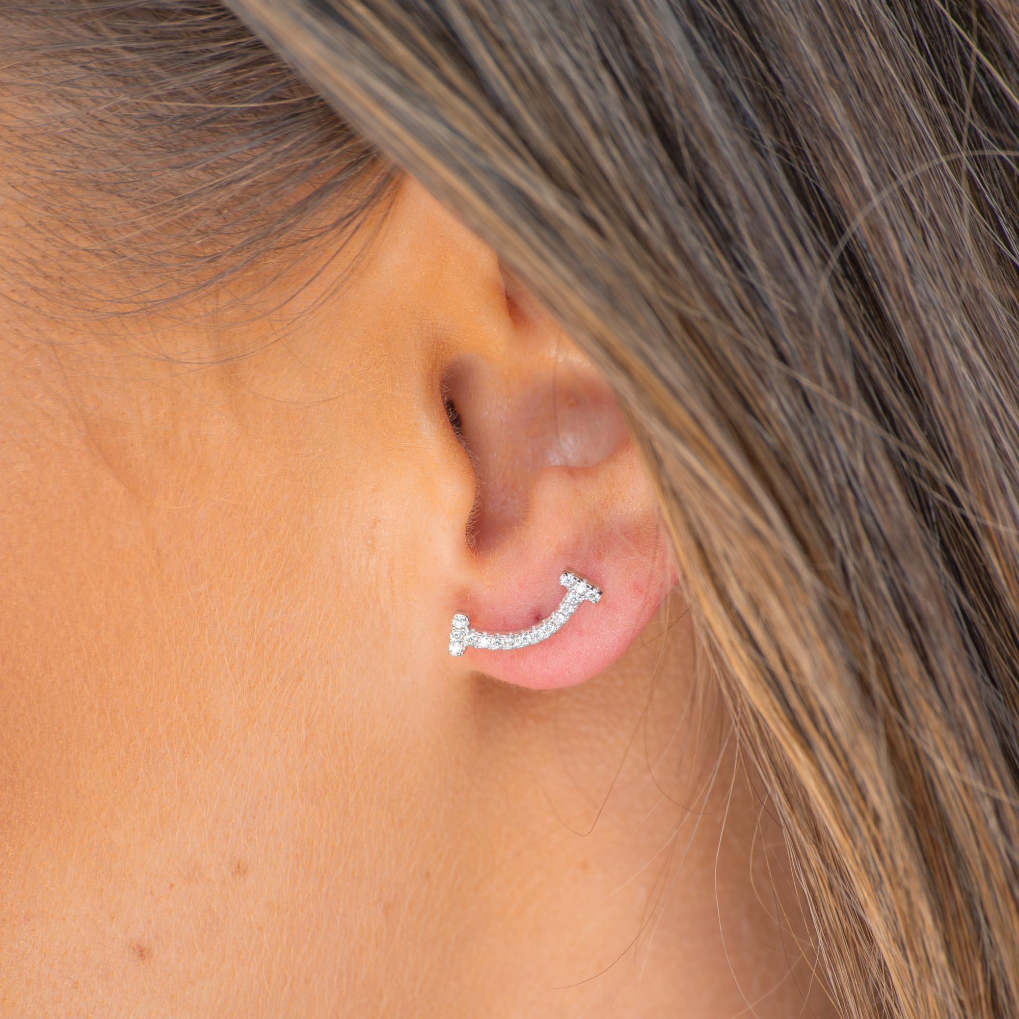 Smile Moissanite Stud Earrings