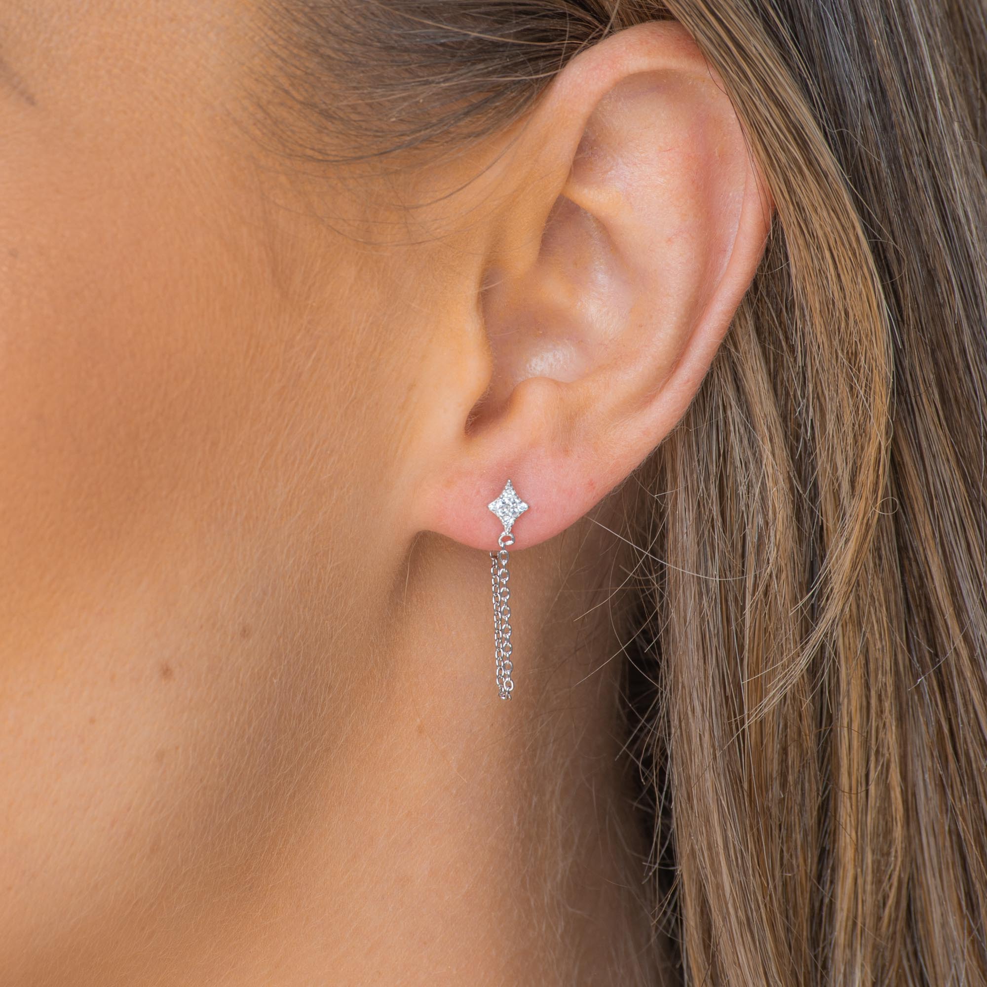Starlight Sapphire Dangling Earrings