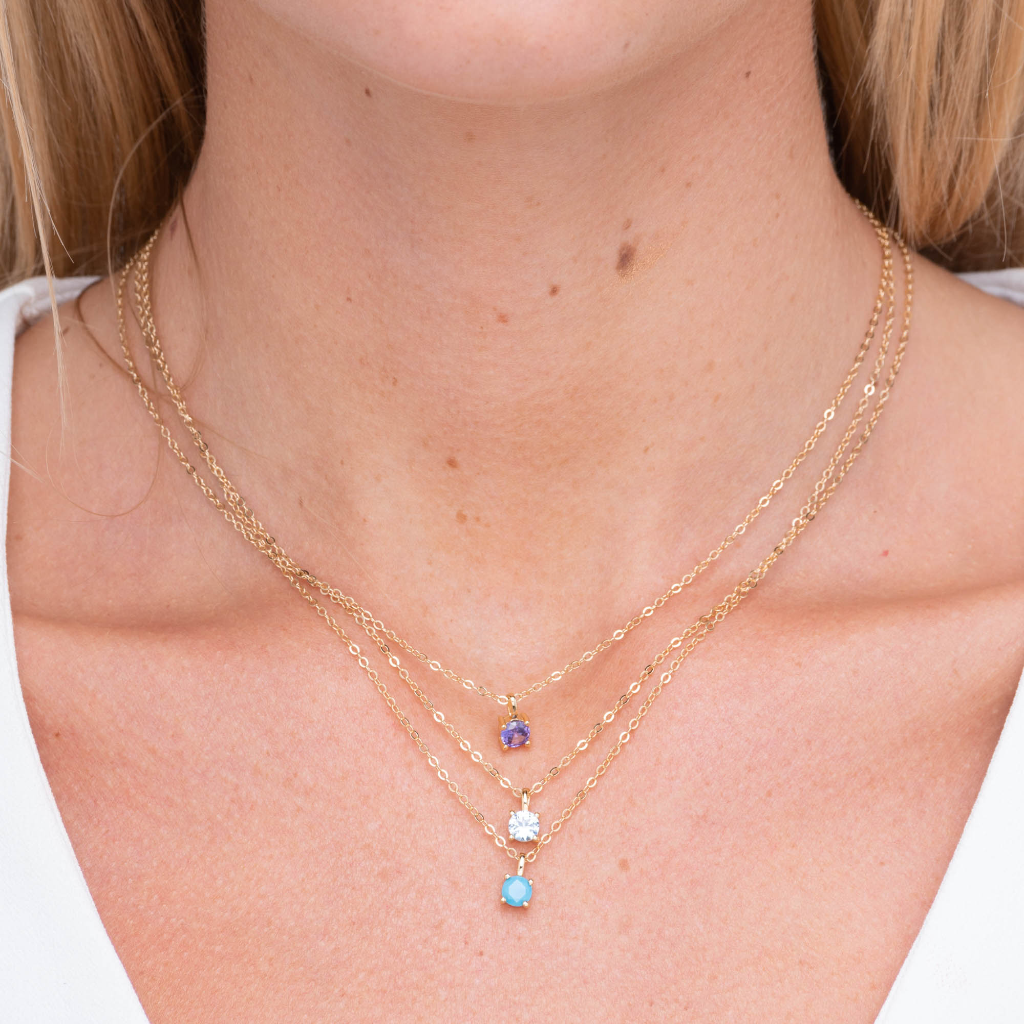 Classic Birthstone Necklace December